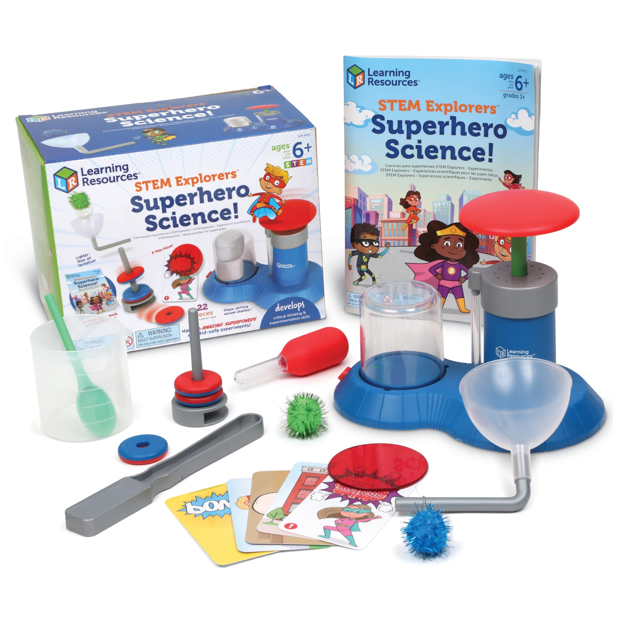 Learning Resources STEM Explorers Superhero Science!, Critical Thinking, Experiments for Kids, Magnets for Boys and Girls, Ages 6+,21 Pieces