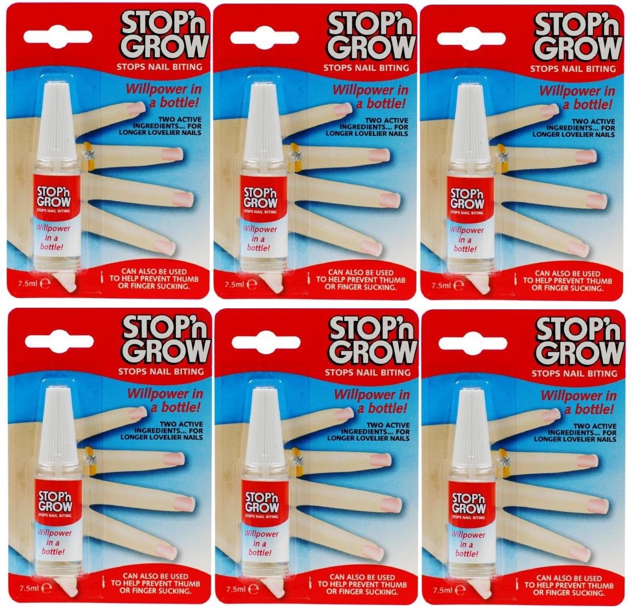 Stops Nail Biting Deterrent 7.5ml - 6 Pack