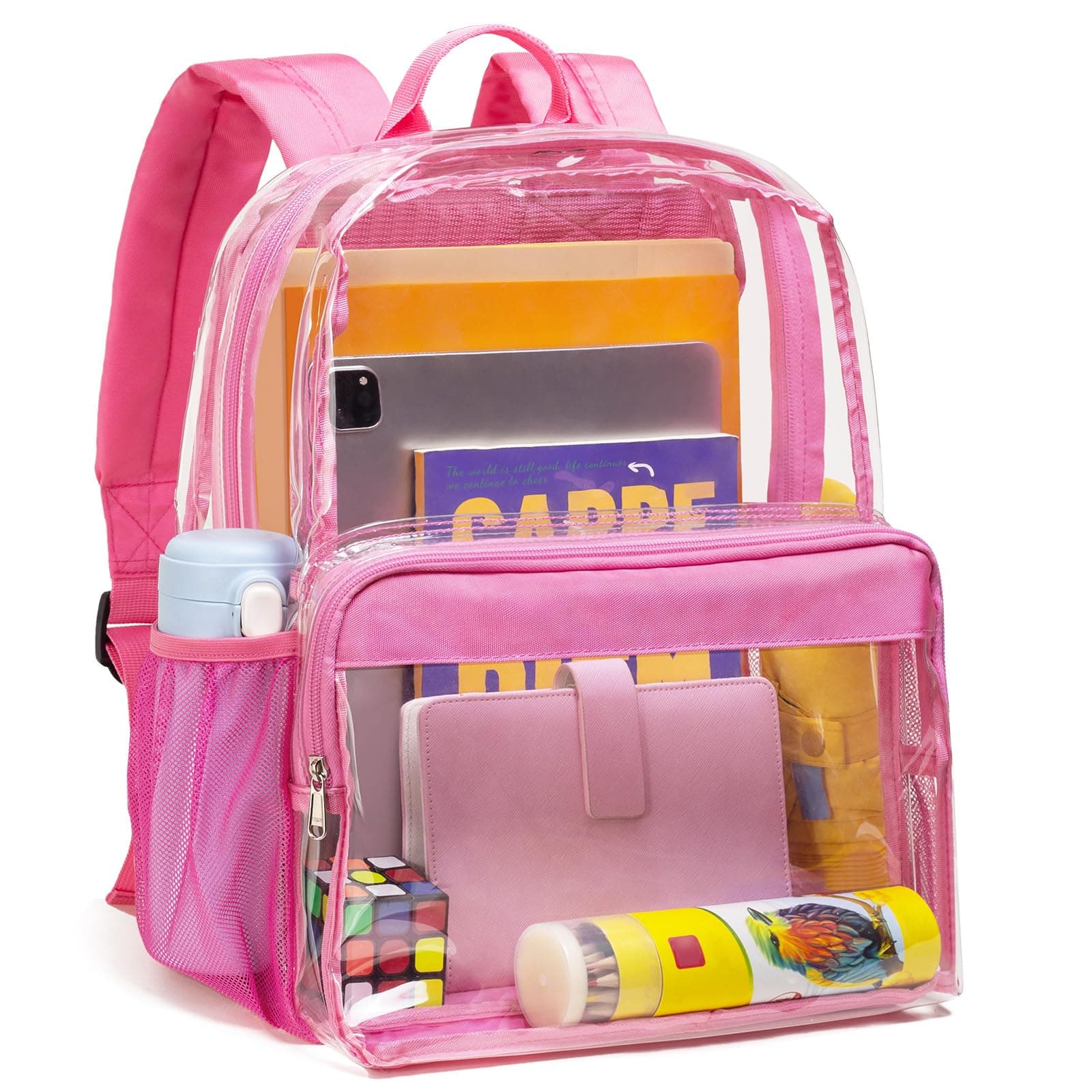 VorspackClear Backpack Heavy Duty - PVC Clear Book Bag with Inner Pocket Transparent Backpack for College Workplace Security