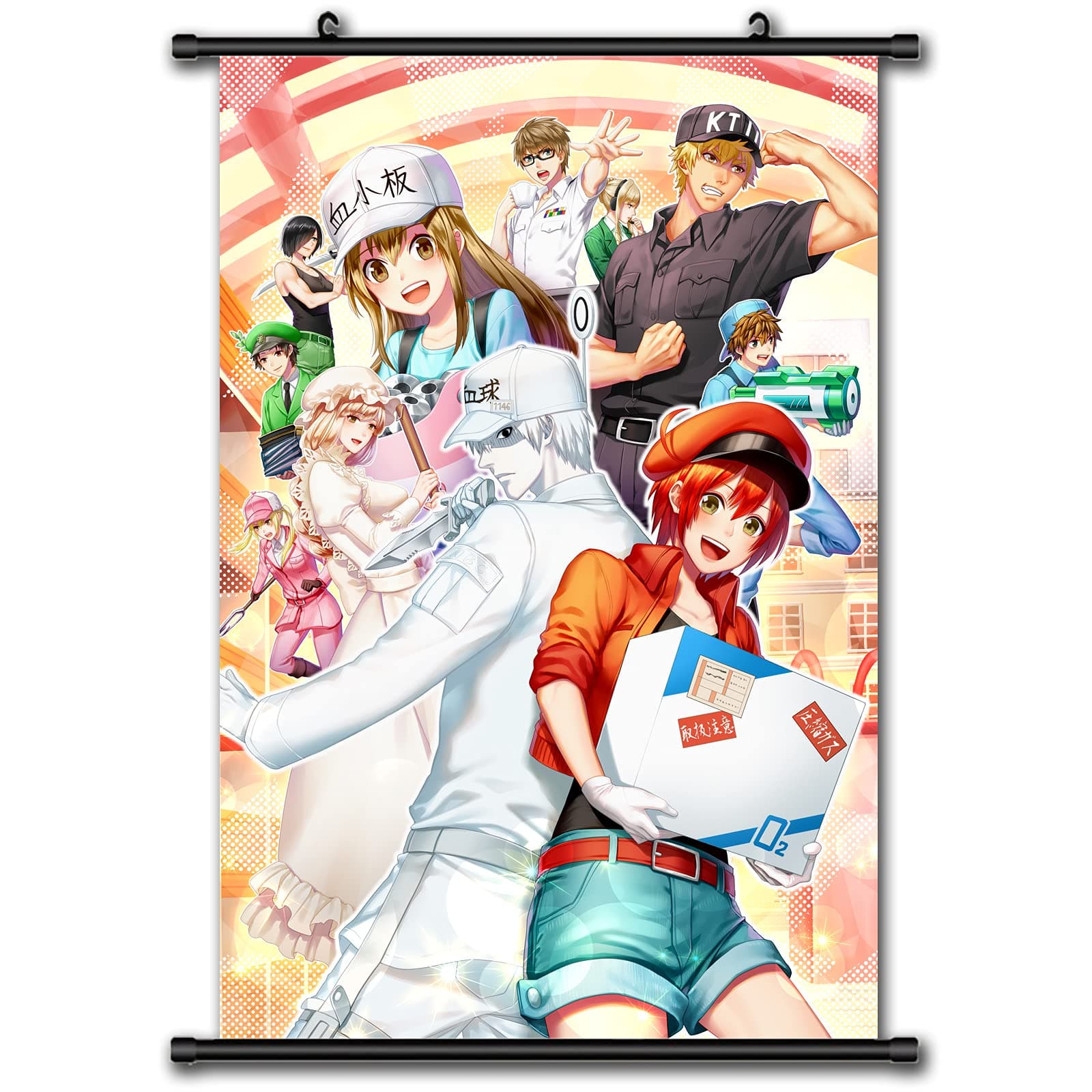 Anime Cells at Work Poster Hataraku Saibou Wall Scroll Posters Home Decoration (17"x24")