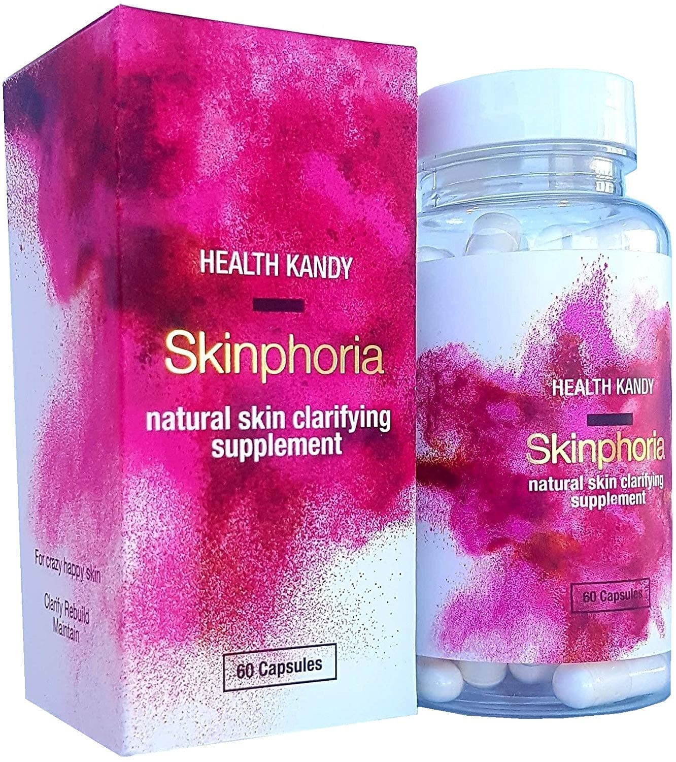 Best Acne Supplements for Adults and Teens - Vitamins for Acne, pimples, blackheads, Oily Skin - Skinphoria Natural Skin Clarifying Supplement by Health Kandy - Made in USA, Vegan 1 Month Supply