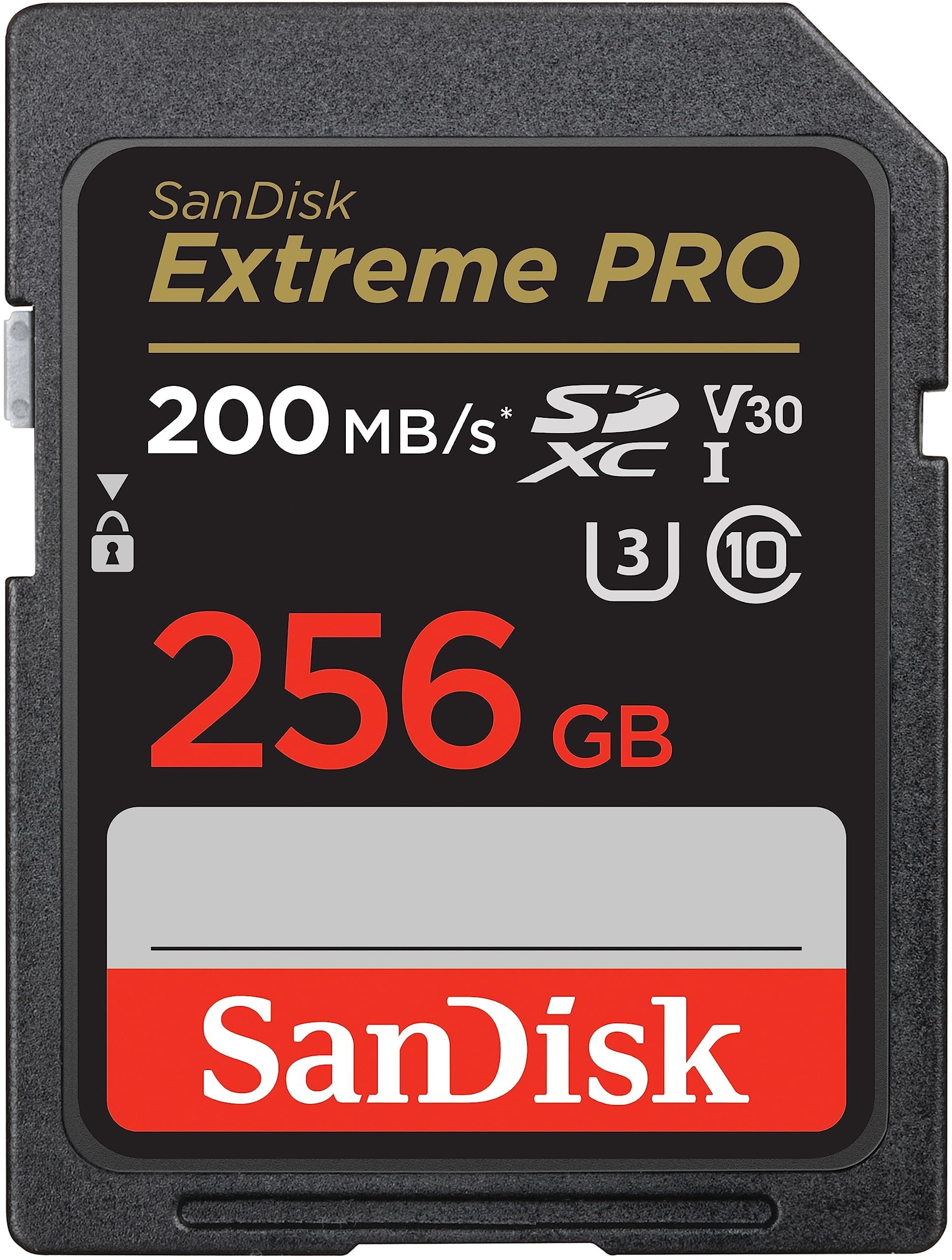SanDisk 256GB Extreme PRO SDXC UHS-I Memory Card - C10, U3, V30, 4K UHD, SD Card - SDSDXXD-256G-GN4IN