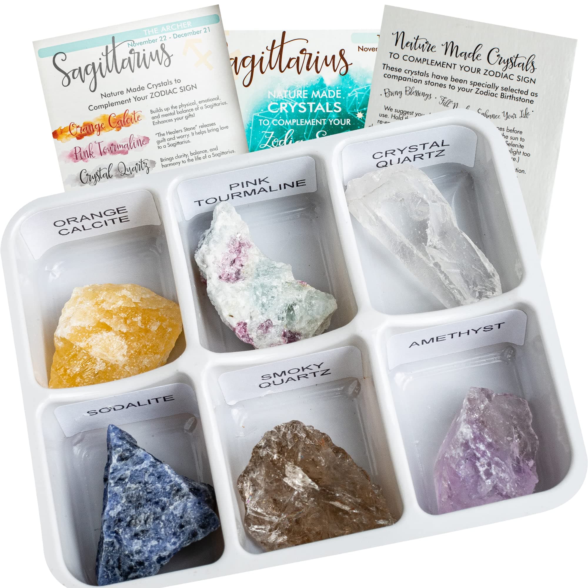 Rock Paradise Horoscope Stone Box Set - Sagittarius Zodiac Sign – Healing Crystals Birthstone Charms – Astrology Crystal Healing Horoscope Gift