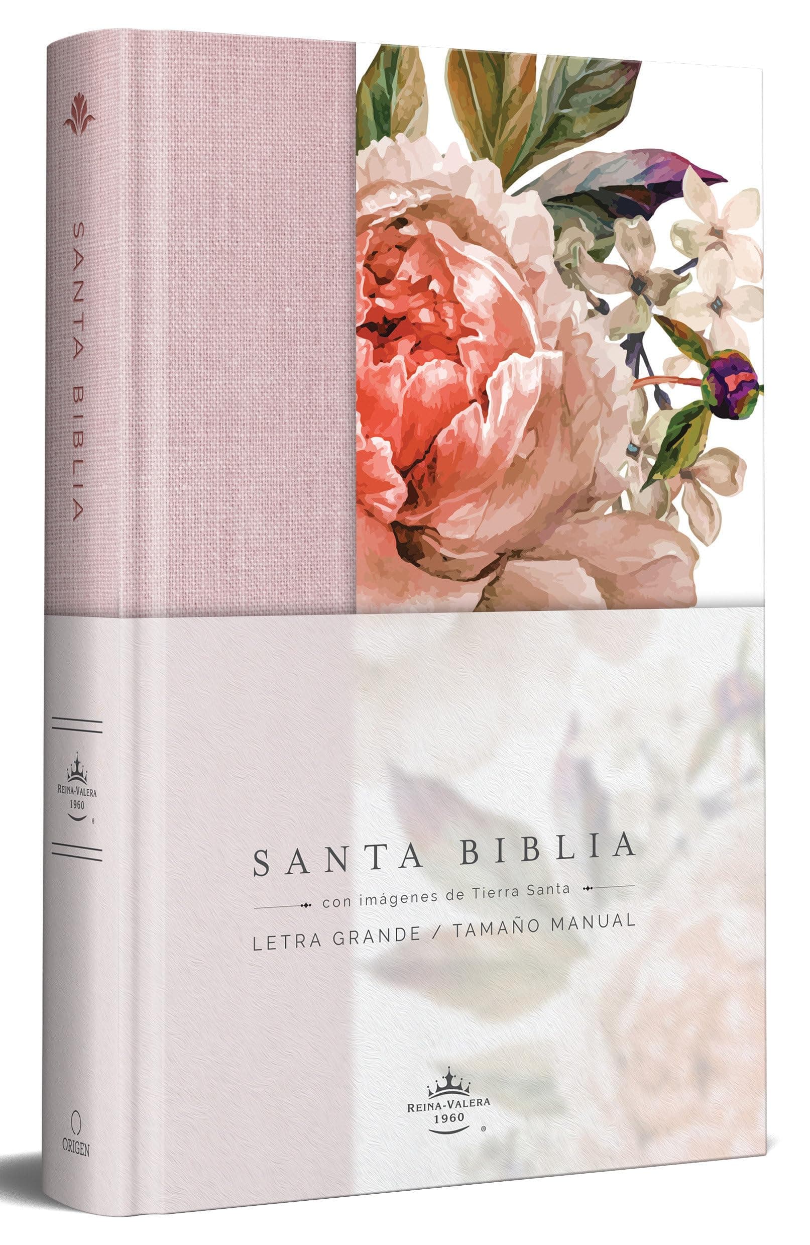 Biblia Reina Valera 1960 letra grande. Tapa Dura, Tela rosada con flores, tamaño manual / Bible RVR 1960. Handy Size, Large Print, Hardcover, Pink (Spanish Edition)