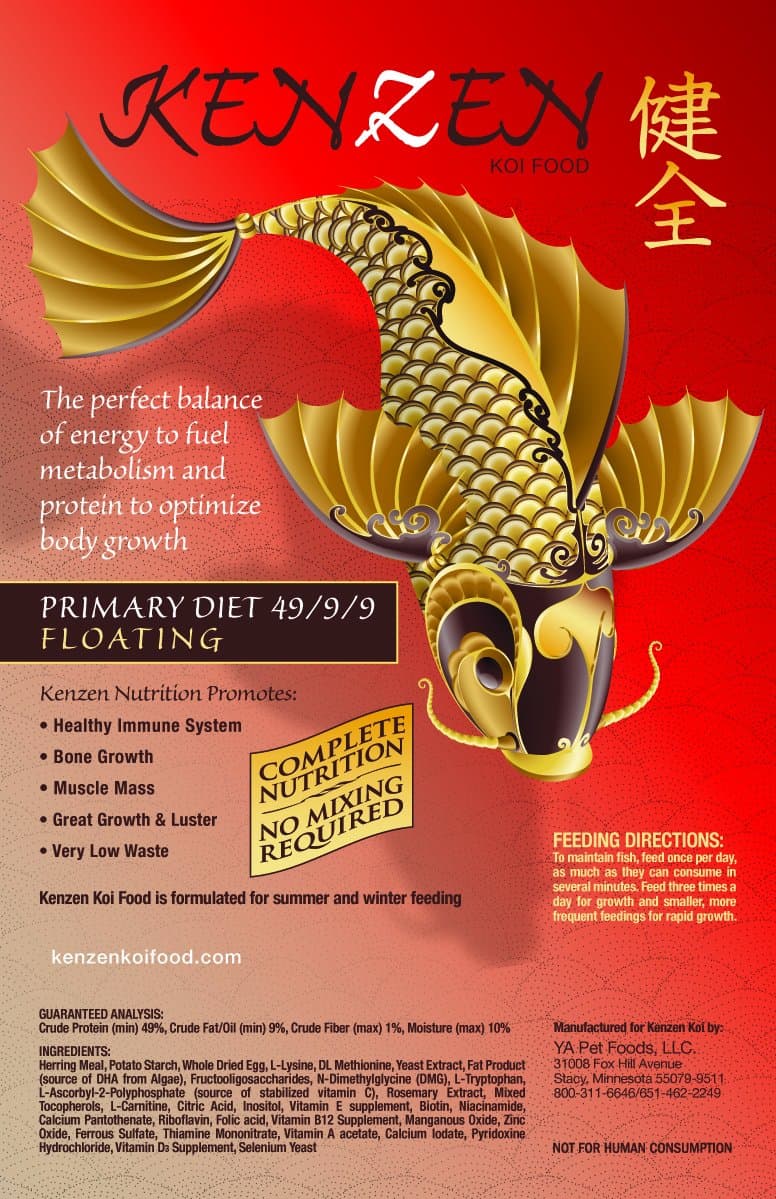 Kenzen Koi Food Primary Diet Floating 5mm for Koi Fish All Year and Winter - 10 Pound Bag
