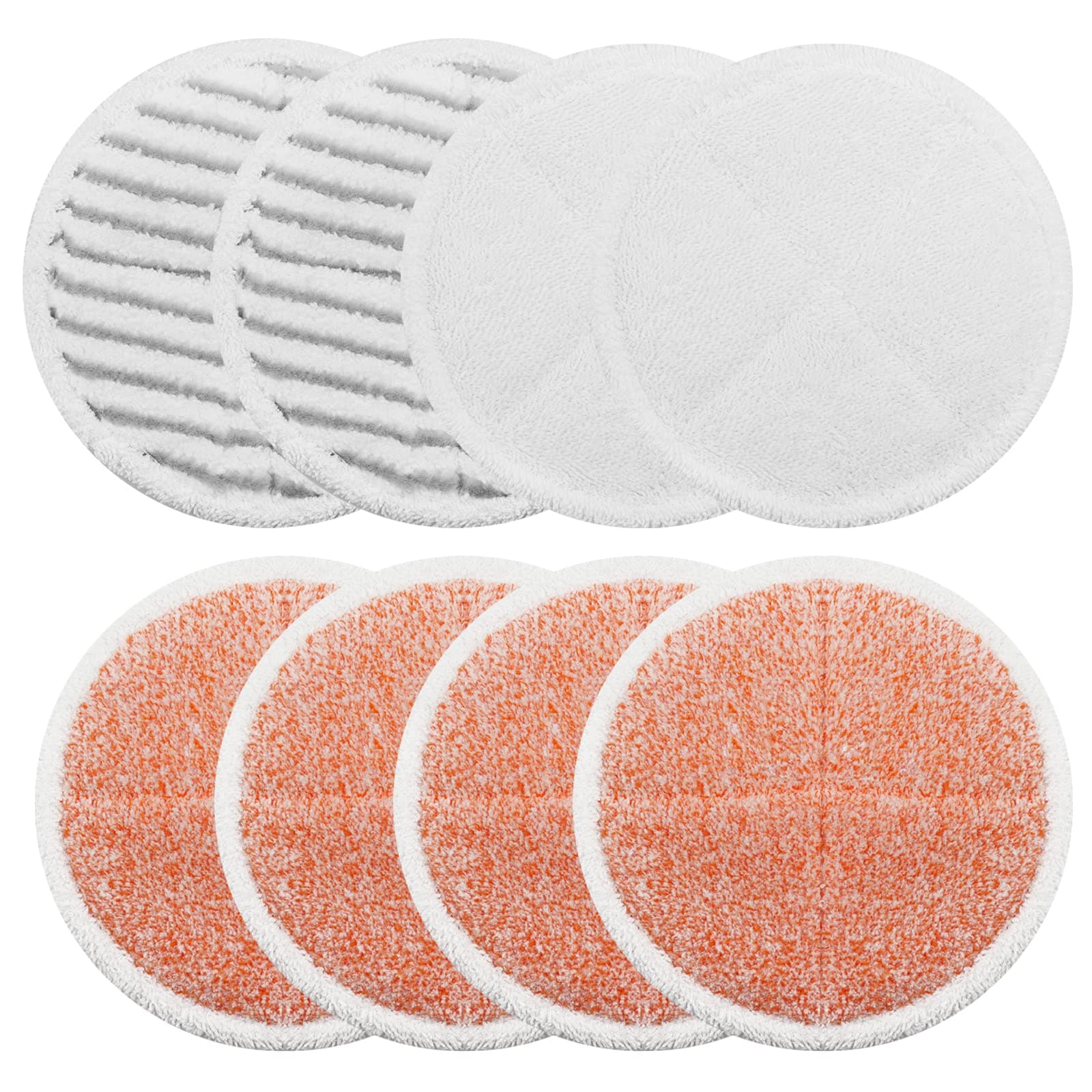 8 Pack Steam Mop Pads Replacement Set Compatible with Bissell Spinwave 2039A 2124: 4 Heavy Scrub Pads, 2 Soft Pads, 2 Scrubby Pads