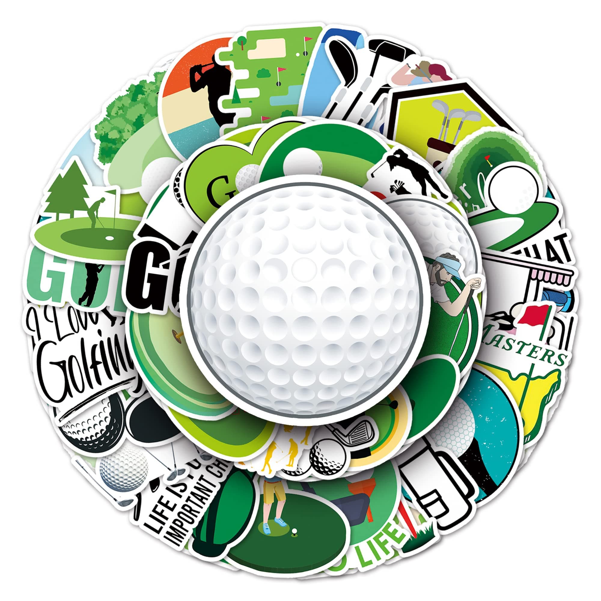 Golf Stickers, 50PCs, Aesthetic Sports Vinyl Waterproof Decals, Stickers for Hydro Flask, Laptop, Water Bottle, Stickers for Kids, Toddlers, Teens, Girls, Car, Helmet Stickers Golf