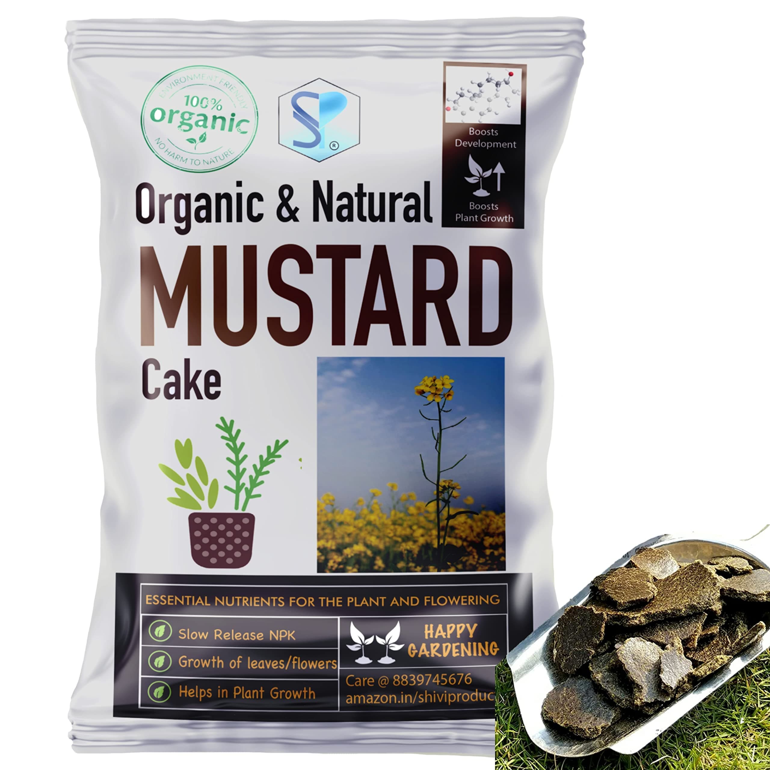 Organic 100% Pure Mustard Cake for Plants (1.9 Kg)