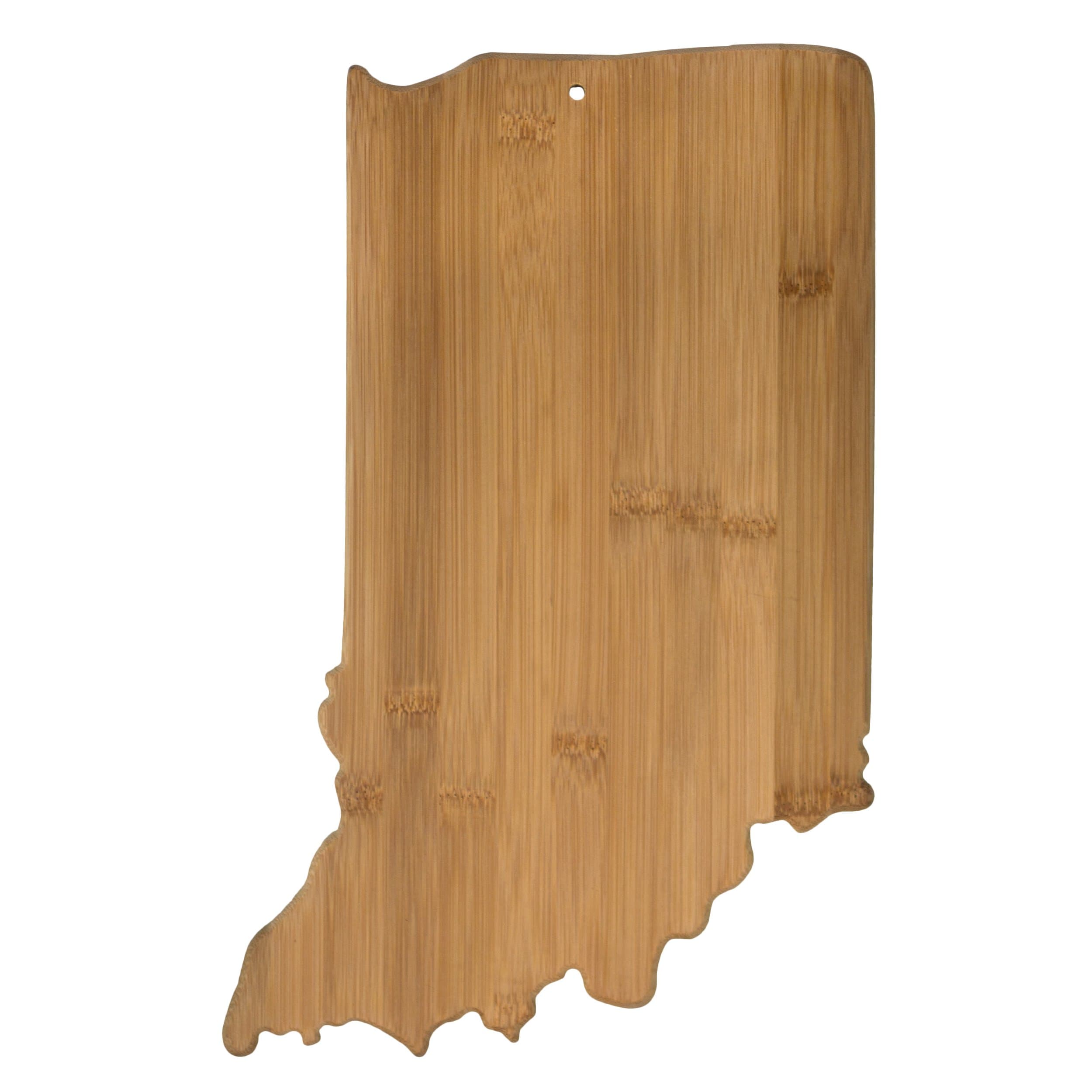 Totally Bamboo Indiana State Shaped Bamboo Serving and Cutting Board