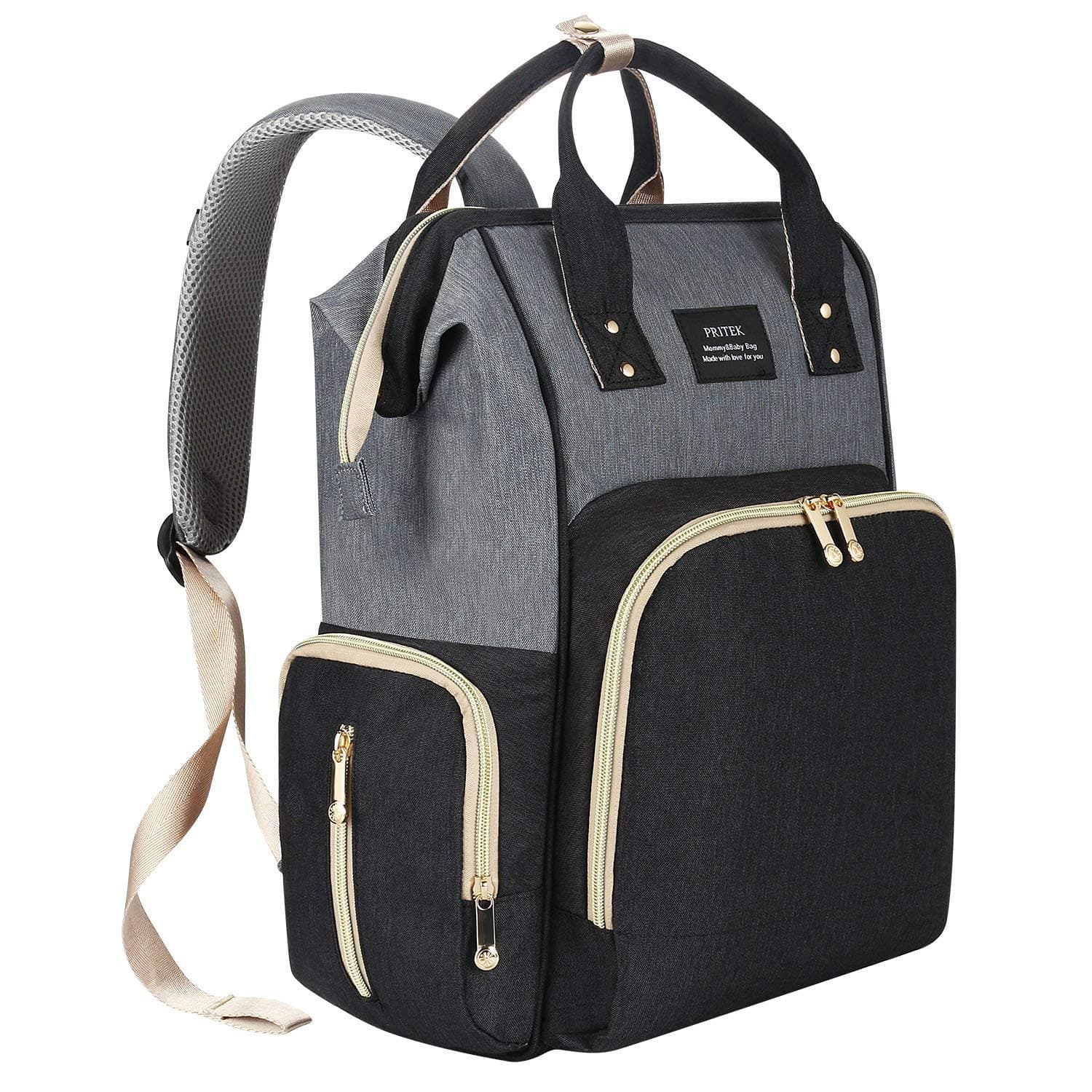 PRITEK Multi-Function Large Capacity Waterproof Diaper Bag, Stylish & Durable