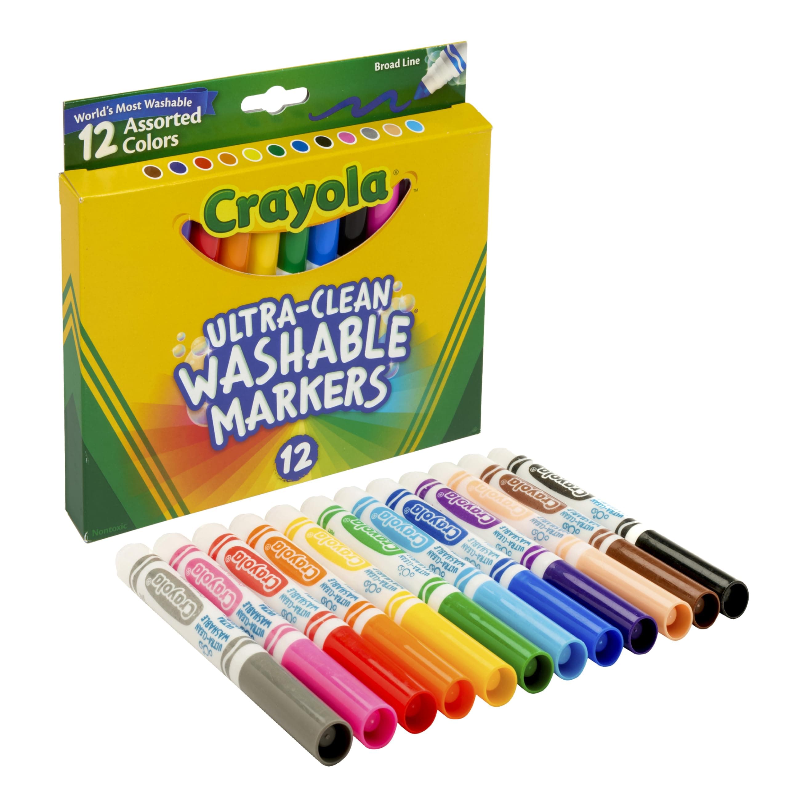 クレヨラ (Crayola) マーカー 水で落とせるマーカーペン 12色 太字 正規品 587812