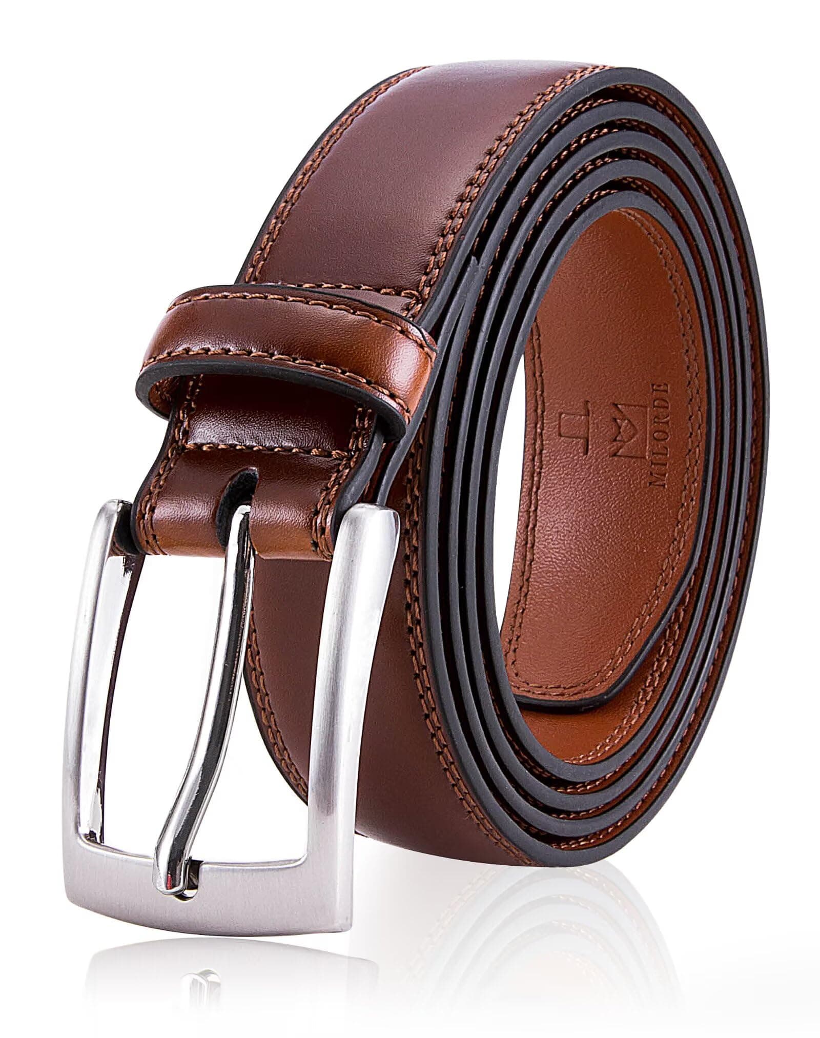 Men's Genuine Leather Dress Belt, Handmade, 100% Cow Leather, Fashion & Classic Designs for Work Business and Casual