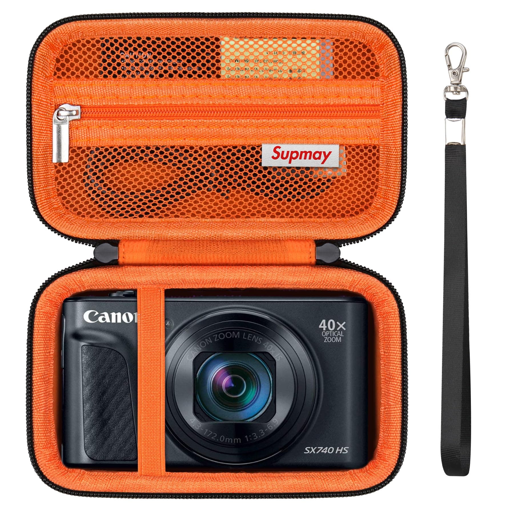 Hard Carrying Case for Canon PowerShot SX740 HS/ SX730 HS/ SX720 HS/ SX620 HS/ G7 X Mark III/ G7 X Mark II Digital Camera, Storage Holder Travel Bag with Mesh Pocket for Battery Pack, Orange