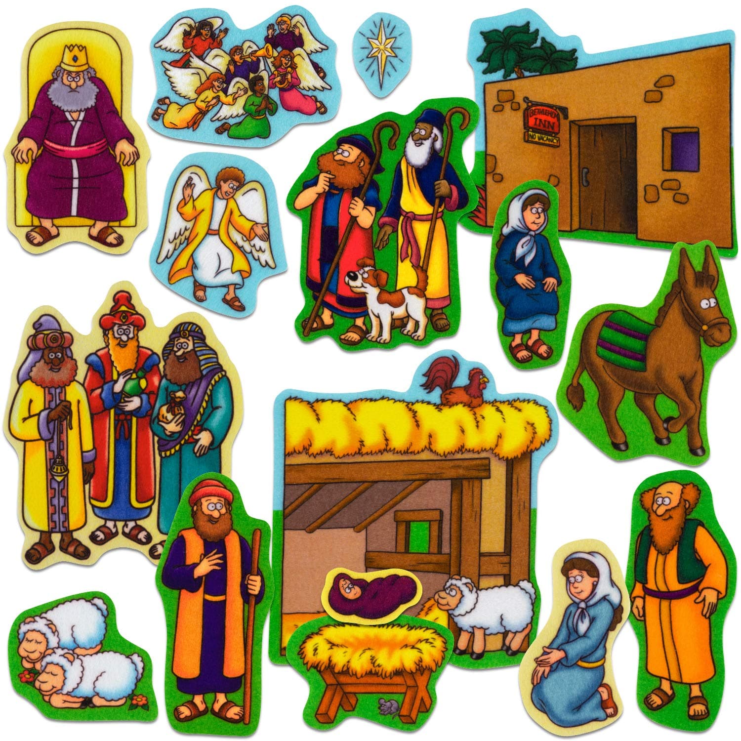 Beginners Bible: Baby Jesus Precut Flannel/Felt Board Figures, 16 Pieces Set