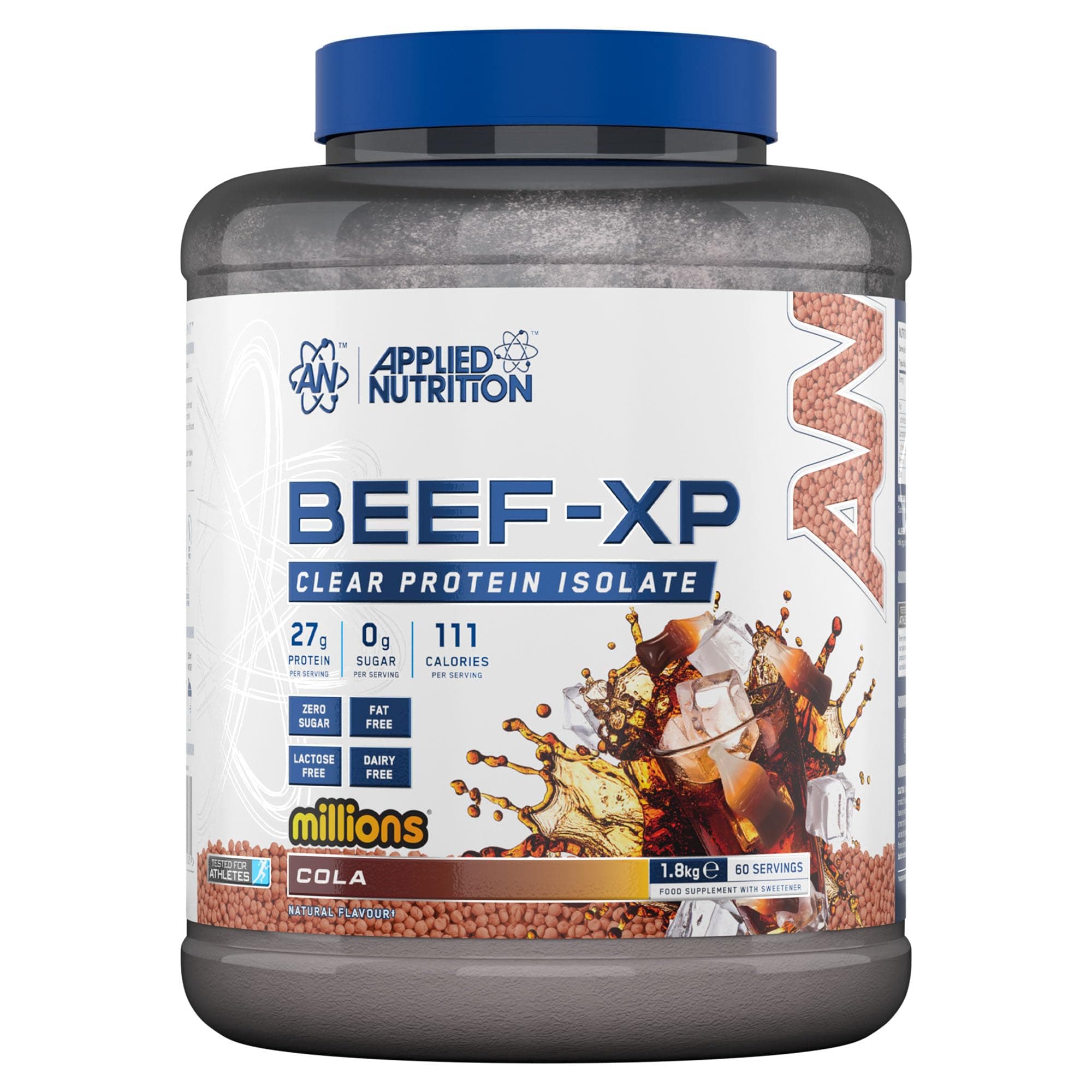 Beef XP - Clear Hydrolysed Protein Isolate, Fruit Juice Style, Dairy Free, Lactose Free, Zero Sugar, Low Fat (1.8 kg, Cola Millions)