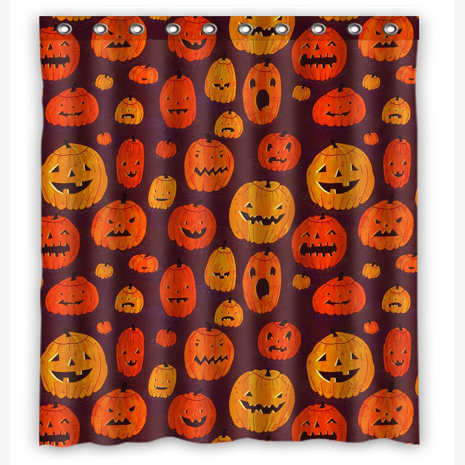 KXMDXA Halloween Pumpkin Jack O Lantern Bathroom Curtain Shower Curtain 60 x 72 inch