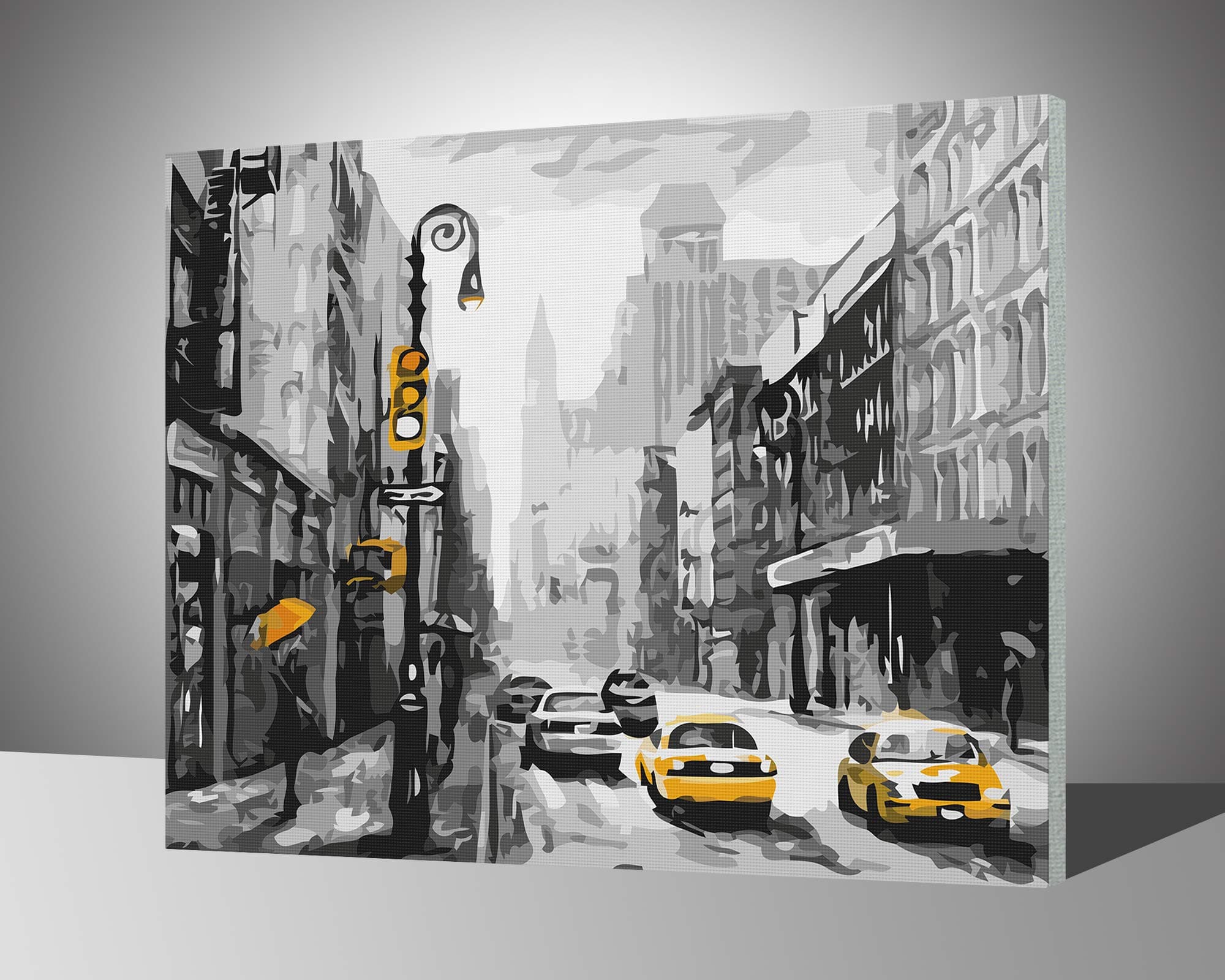Paint by Numbers for Adults by BANLANA, City View Series, DIY Adult Paint by Number Kits for Beginners on Canvas Rolled with Frame 16" by 20" (Street View of New York)