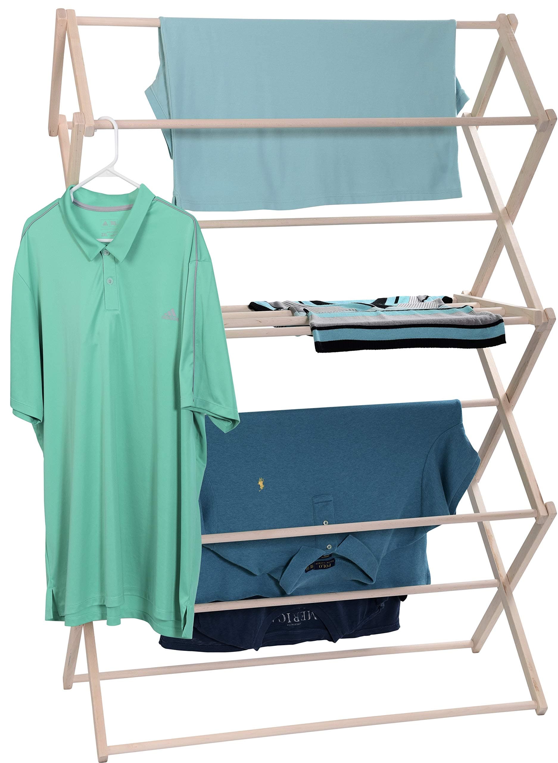 Pennsylvania Woodworks Clothes Drying Rack: Solid Maple Hardwood Laundry Rack for Bedding, Blankets, Towels & More, Heavy Duty, Folding Drying Rack Made in USA, No Assembly Needed, Extra Large