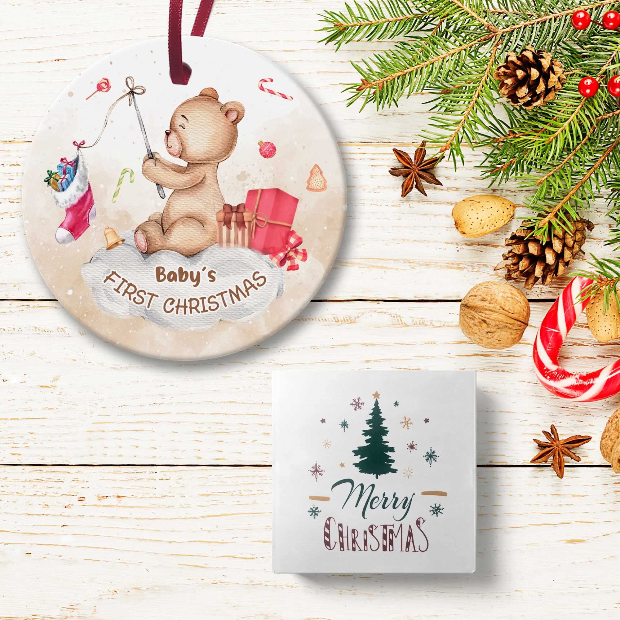 Pavo2022 Christmas Ornaments - Baby's First Christmas Ornament -Teddy Bear Ornament - Decoration Gifts for Christmas, Thanksgiving, Easters - Home Decor Designed