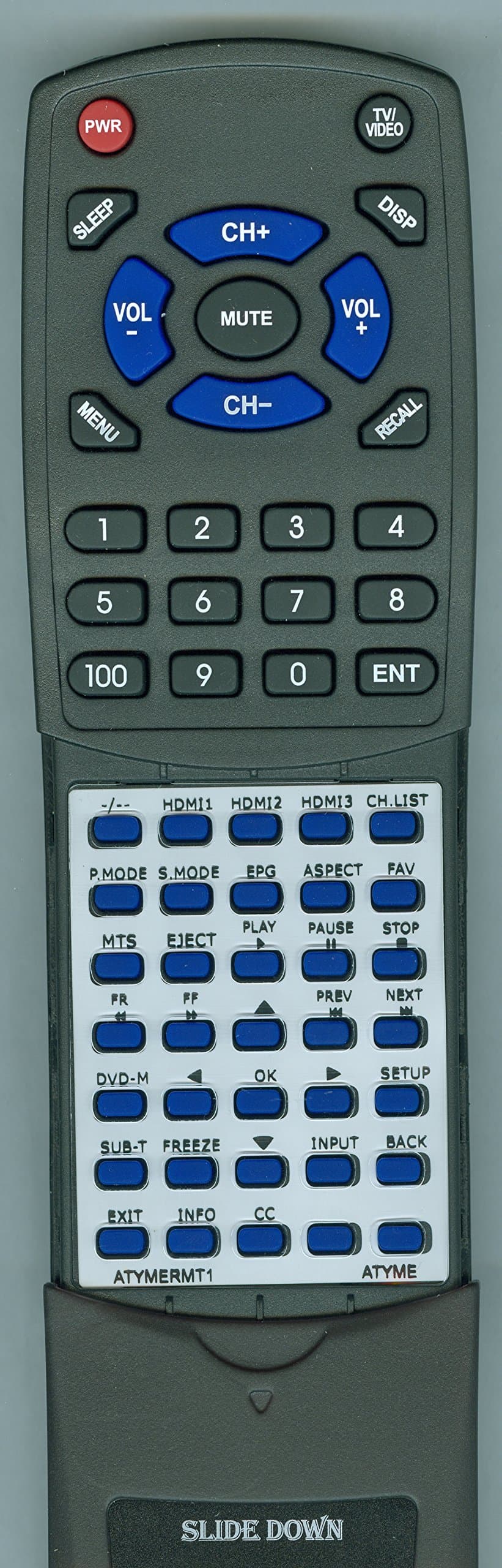 Replacement Remote for Atyme 320AM5DVD, 320AM5HD, 320PM5HD, 395AM7HD, 395AM7DVD, 400AM7DVD, 400AM7HD, 400PM7HD, 416AM7DVD, 416AM7HD, 430AM7UD, 480AM7HD, 490AM7HD