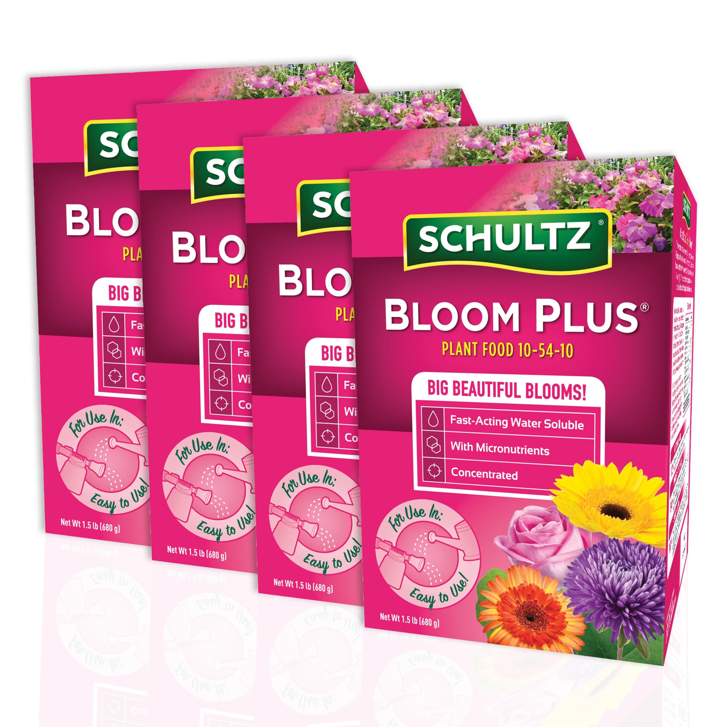 Schultz Bloom Plus Water Soluble Plant Food 10-54-10, 1.5-Pound (4)