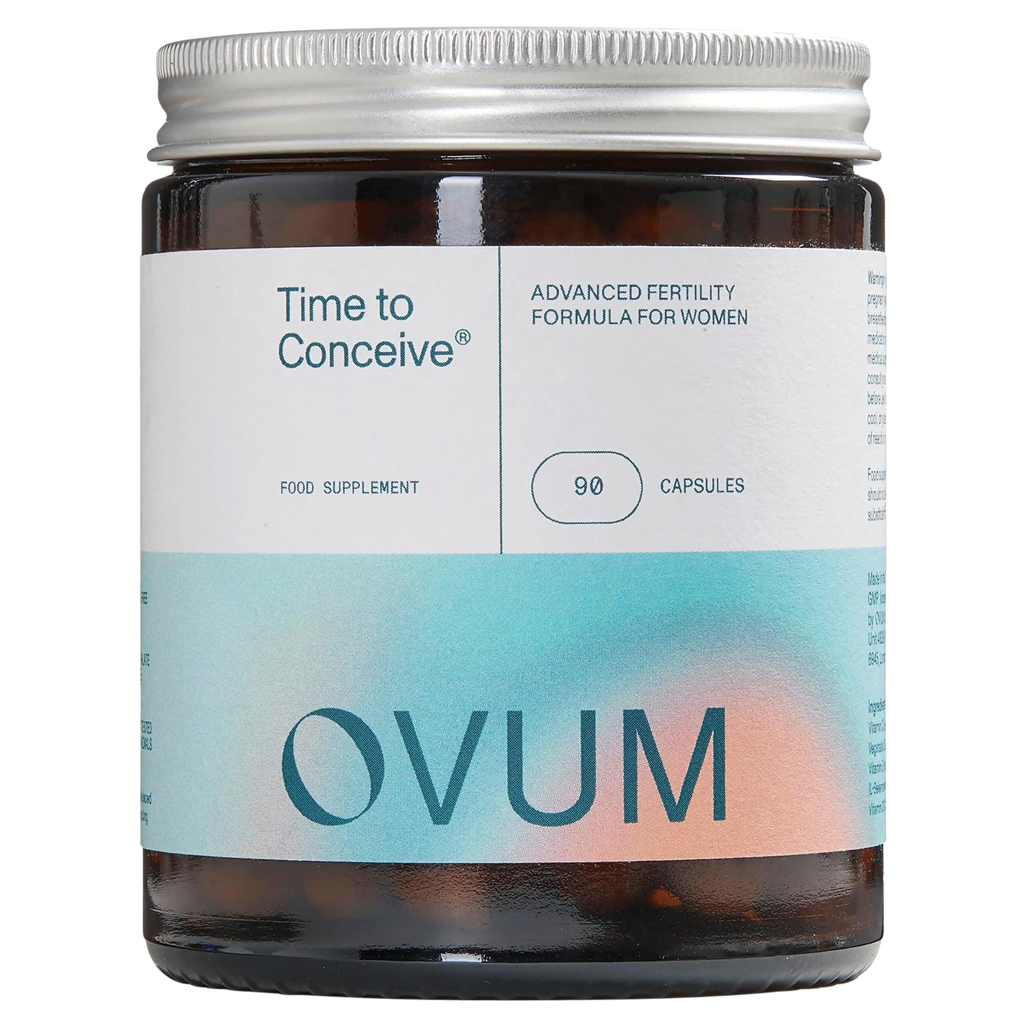 OVUM Time to Conceive® Fertility Supplement with MicroActive® CoQ10 and Methylfolate | Most Scientifically Advanced Supplement for Fertility | 30 Day Supply | Made in The UK