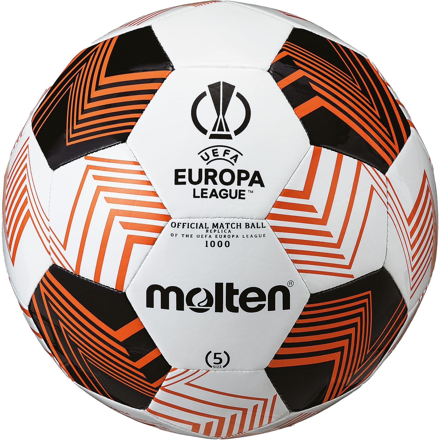 Molten 1000 UEL Football | UEFA Europa Leage Official Replica Match Ball | TPU Superior Shape and Air Retention | Size 5 - For Boys and Girls Aged 14 plus & Adults