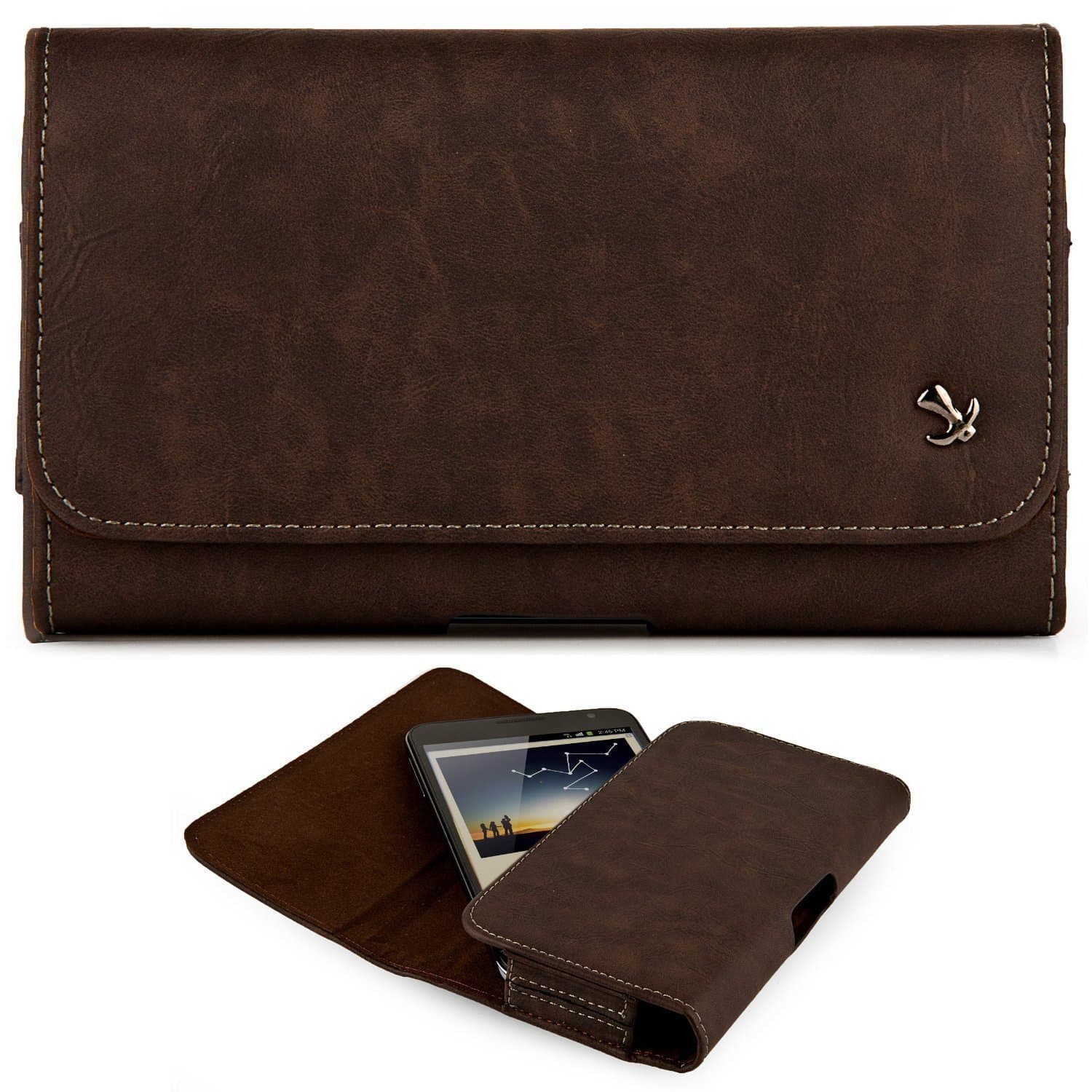 For Apple iPhone 5S 5 SE EpicDealz PU Synthetic Leather Horizontal Pouch Case Cover With Belt Clip Holster- Brown1