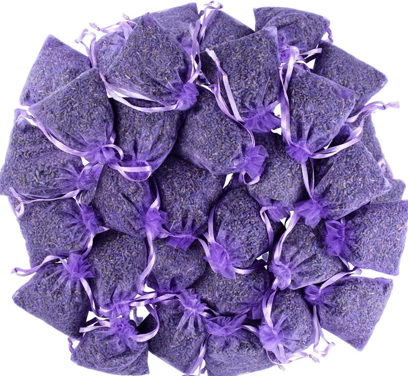 Lavender Sachets (25 Pack) -French Lavender Sachets Closets Fresh Scents, Set of 25, Lavendar Home Fragrance Sachets for Drawers and Closets