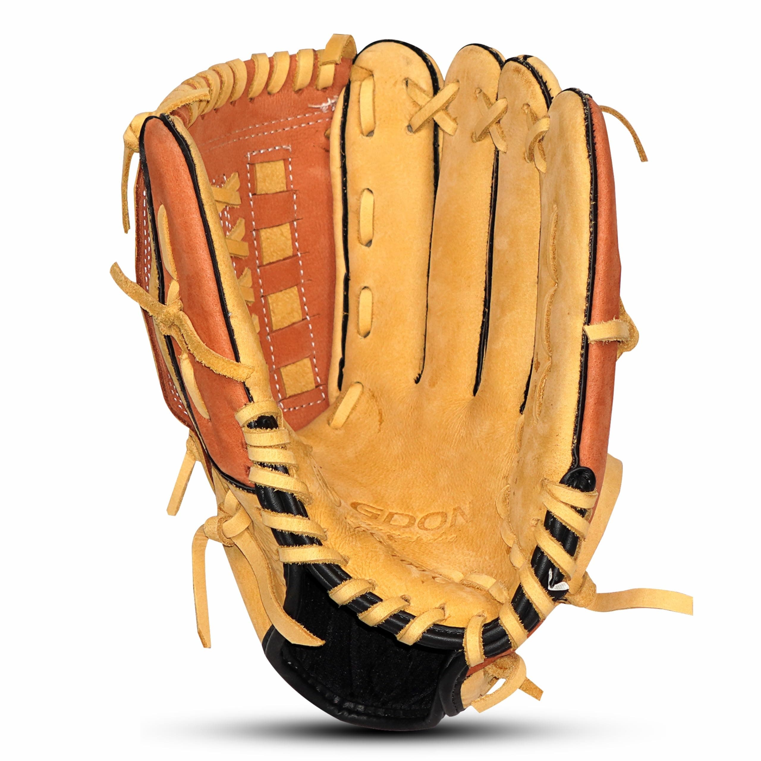 GDON Softball and Baseball Brown Yellow Left Hand Glove
