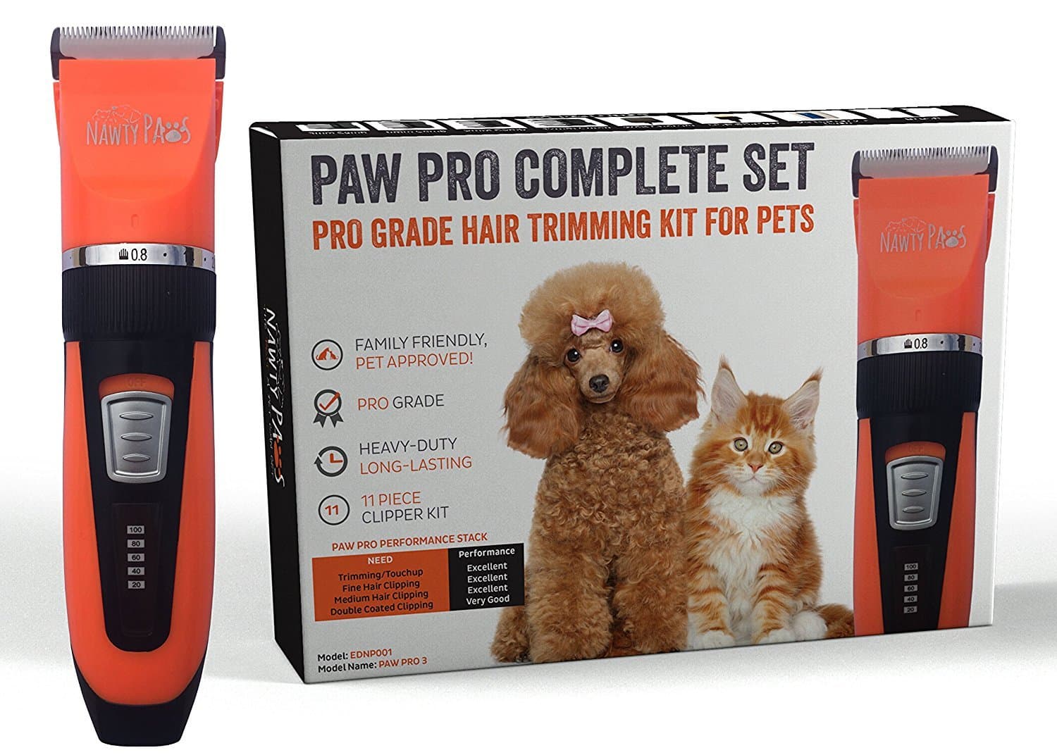 Pet Grooming Kit | Hair Clipper & Trimmer For Pets, Ideal For Dogs and Cats, Sleek Ergonomic Designed Device With Ceramic & Stainless Steel Blades, Cordless & Rechargeable, Best Gift