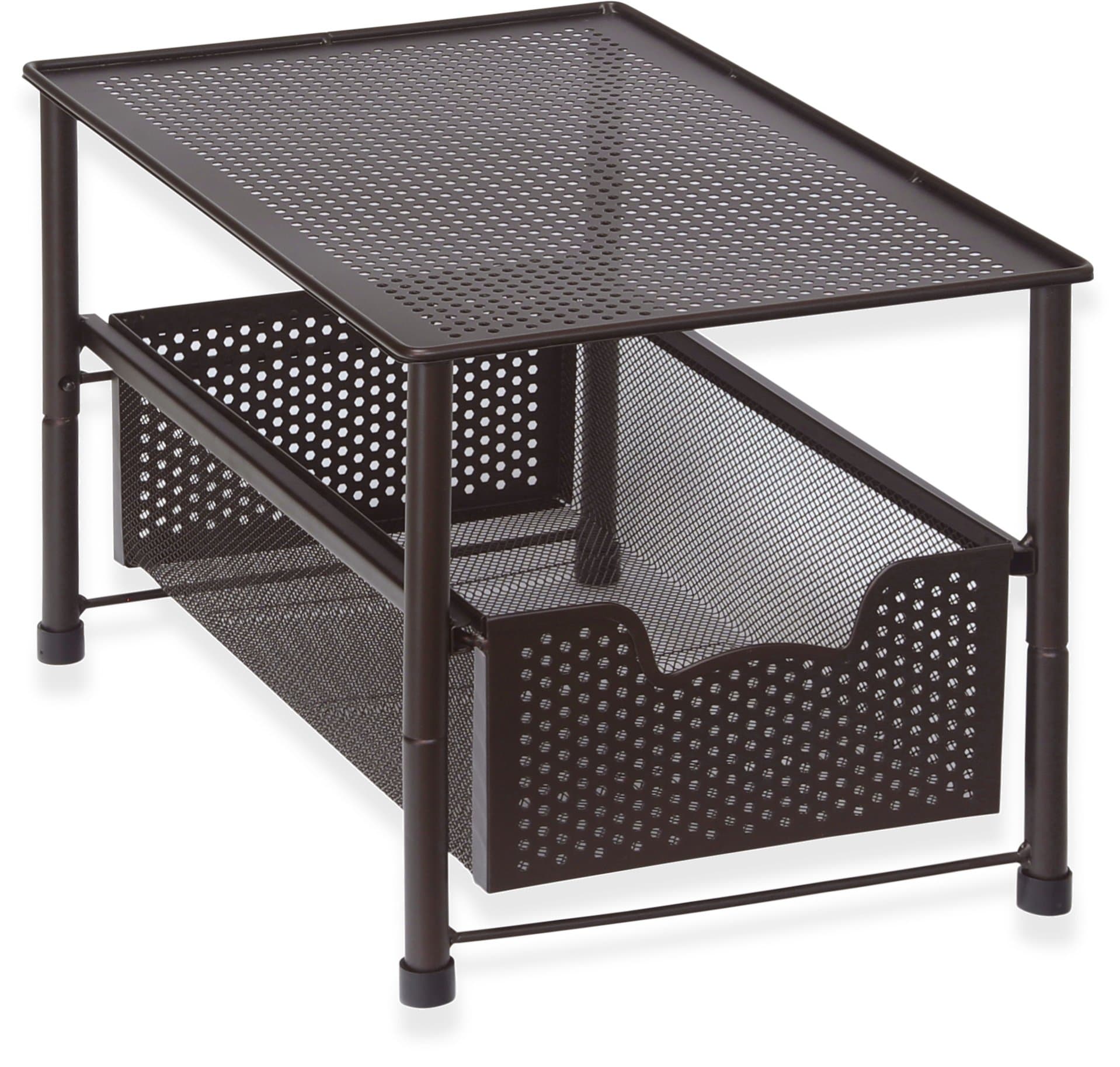 Simple Houseware Stackable Under Sink Cabinet Sliding Basket Organizer Drawer, Bronze