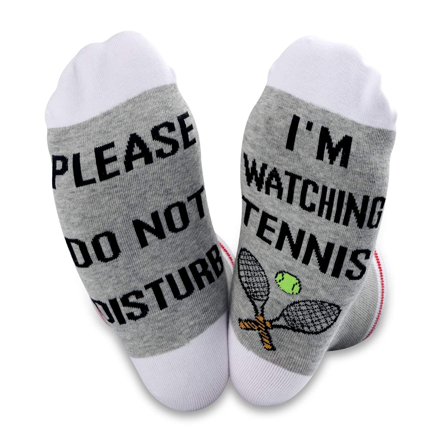 TSOTMO 2 Pairs Tennis Lover Gift Novelty Crew Socks Please Do Not Disturb Im Watching Tennis Socks Novelty Sports Socks