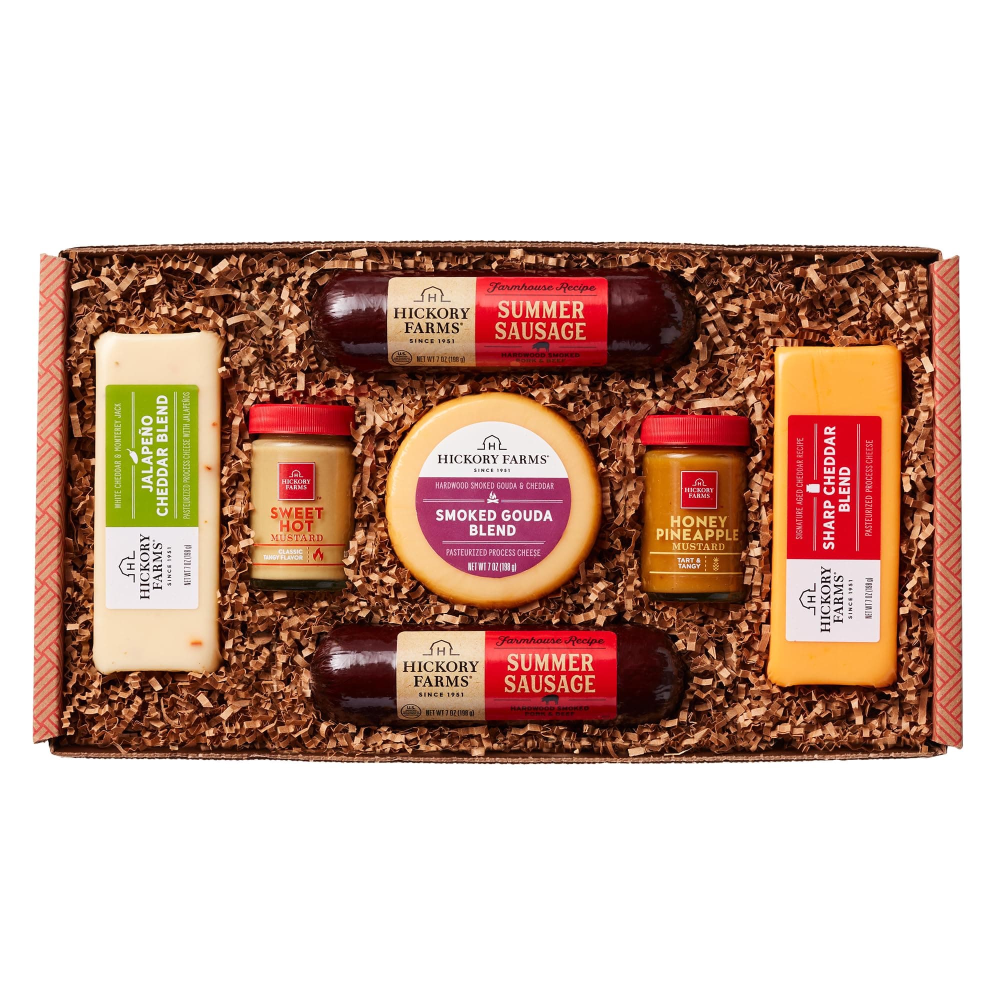 Farmhouse Meat and Cheese Food Gift Basket (Medium) - Box Set | Charcuterie Board Food | Summer Sausage | Father's Day | Mother's Day | Easter | Christmas | Holiday | Housewarming | Gourmet | Sympathy | Care Package