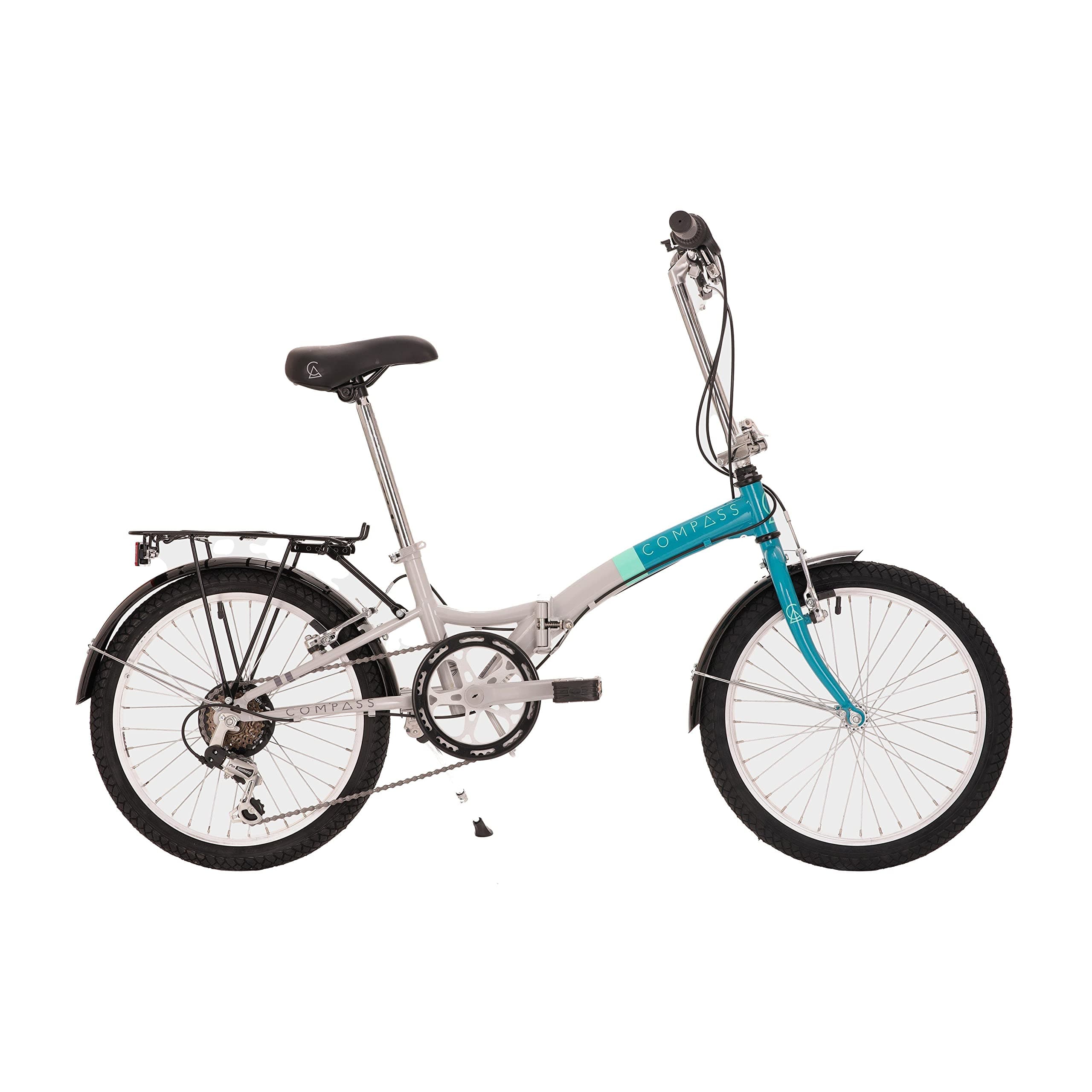 Compass Men's 'Northern' Folding Bike, White/Blue, One Size