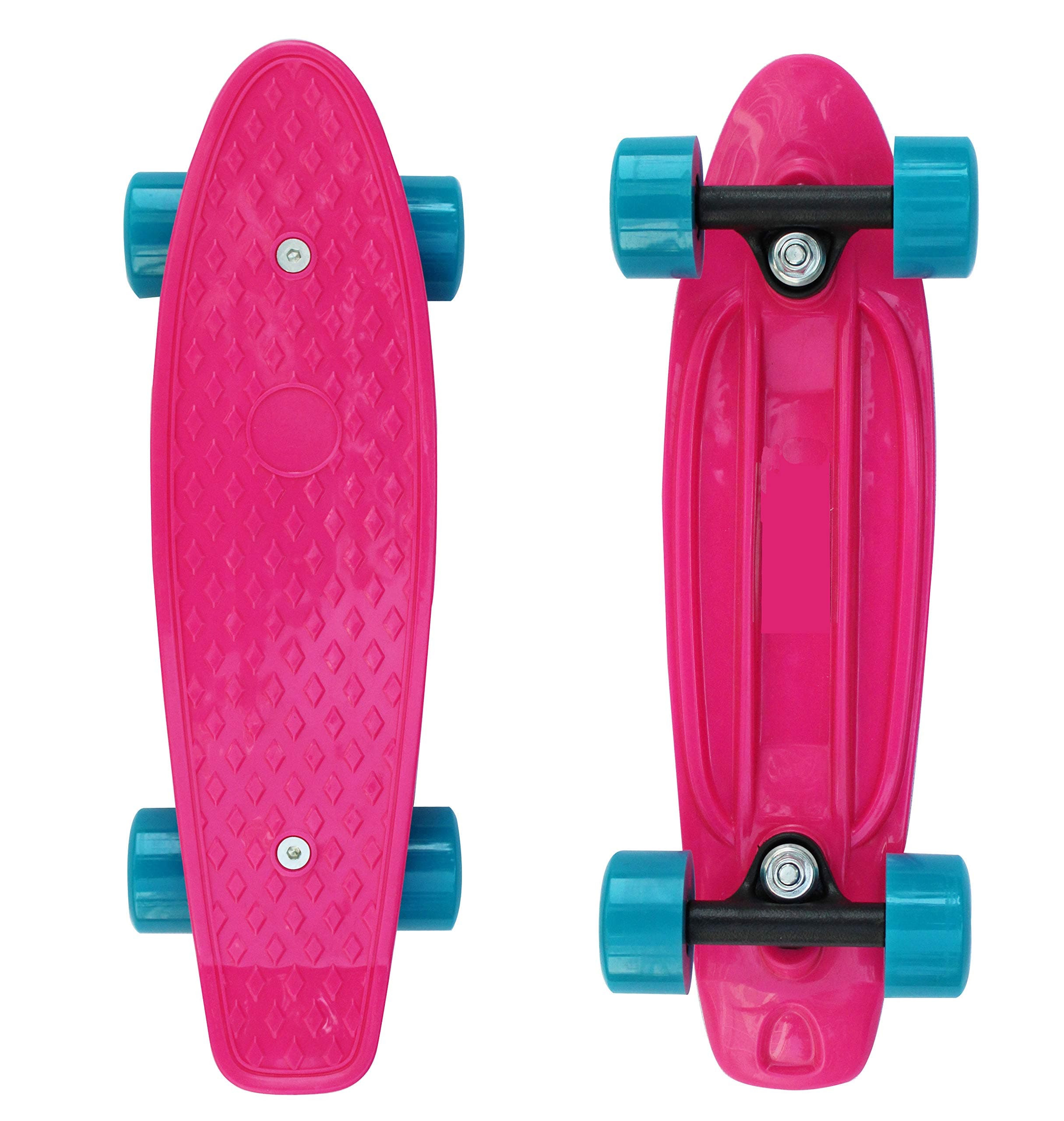 17x5 Inch Mini Skateboard with Top Design, Mini Cruiser Skateboard for Beginners with ABEC-7 Bearing and Soft PU Wheels …