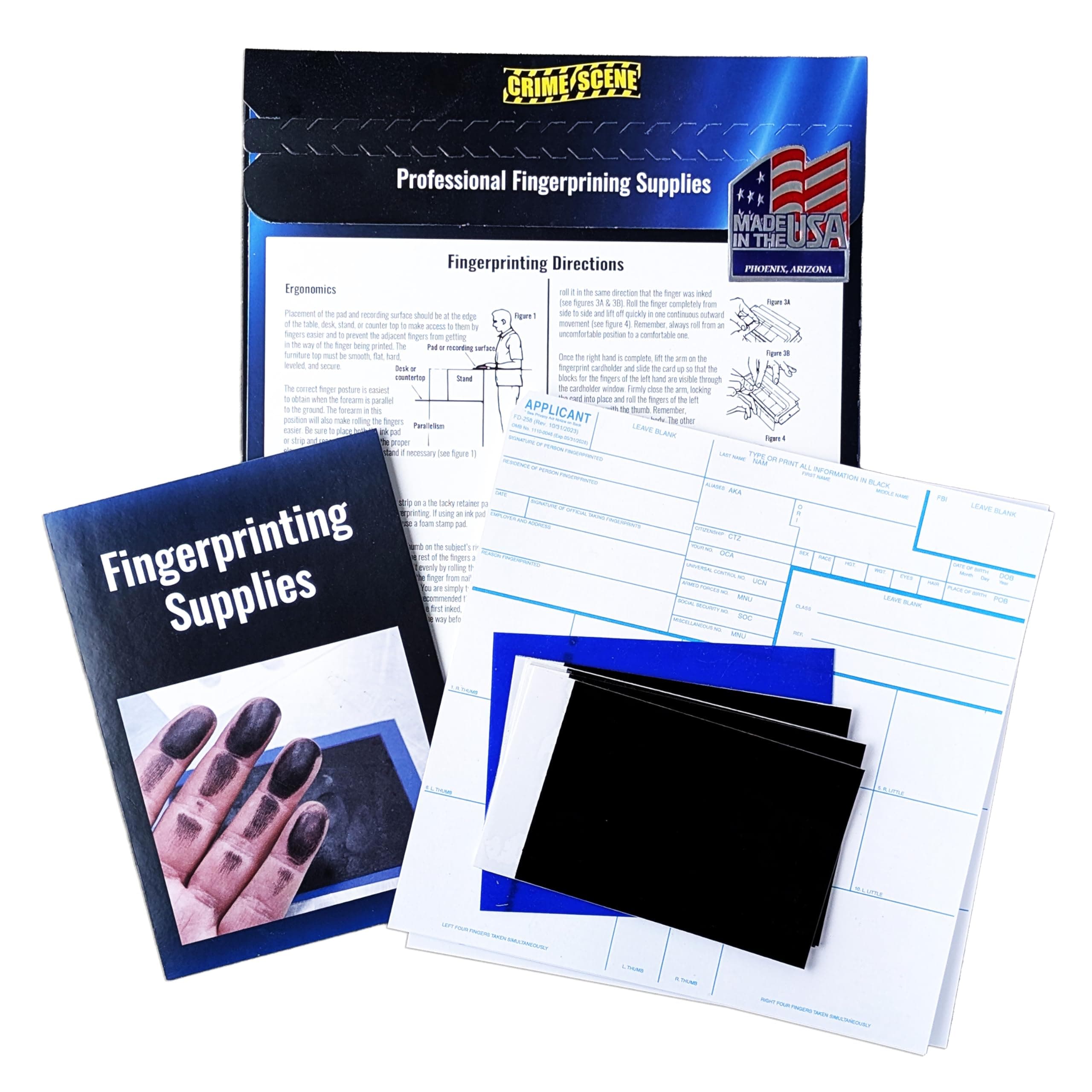 FD-258 Fingerprint Kit: Five Cards, Ink and Directions for use (Full)