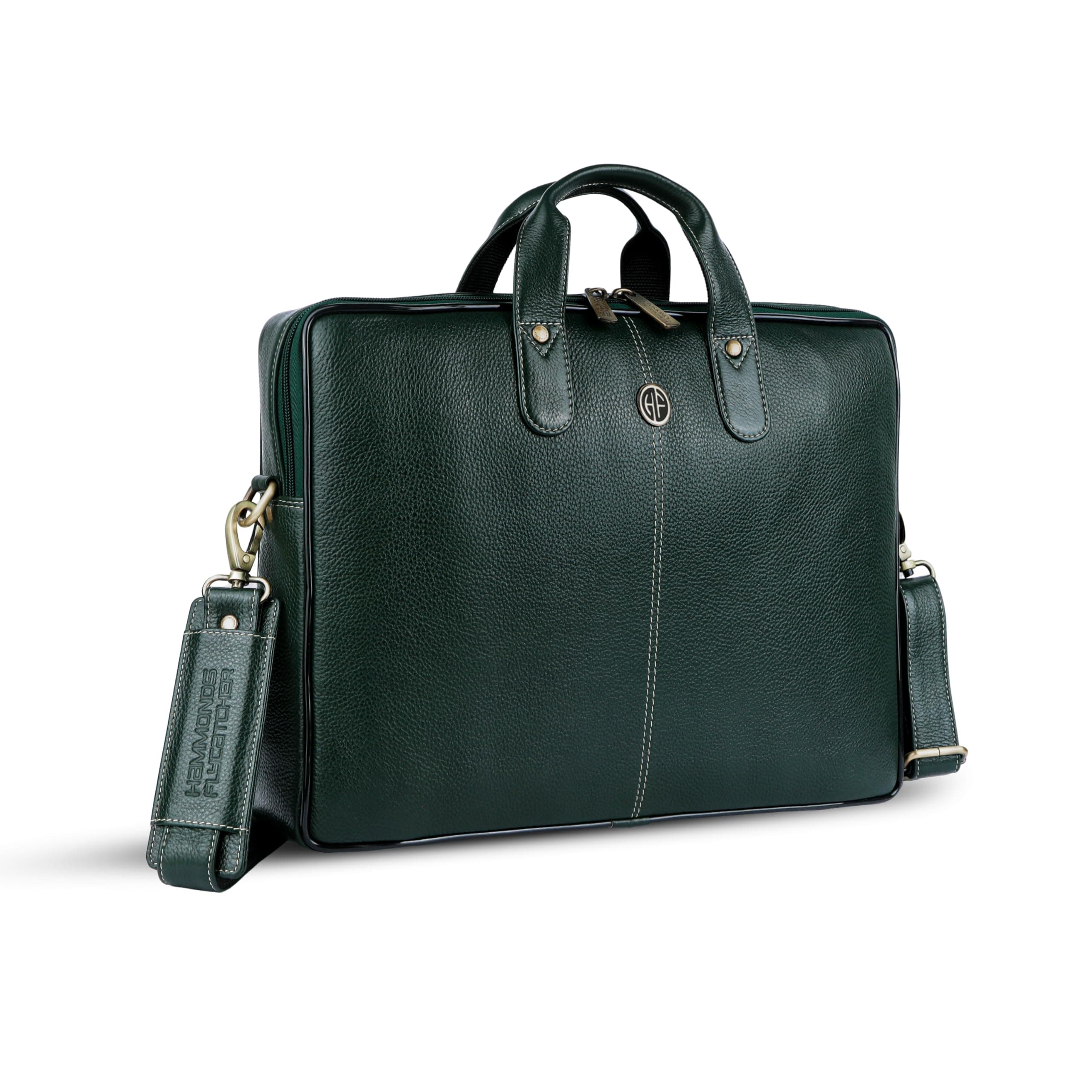 HAMMONDS FLYCATCHER Original Bombay Brown Leather 15.6 inch Messenger Bag|Padded Laptop Compartment|Office Bag (L=40,B=8,H=30 cm) LB106