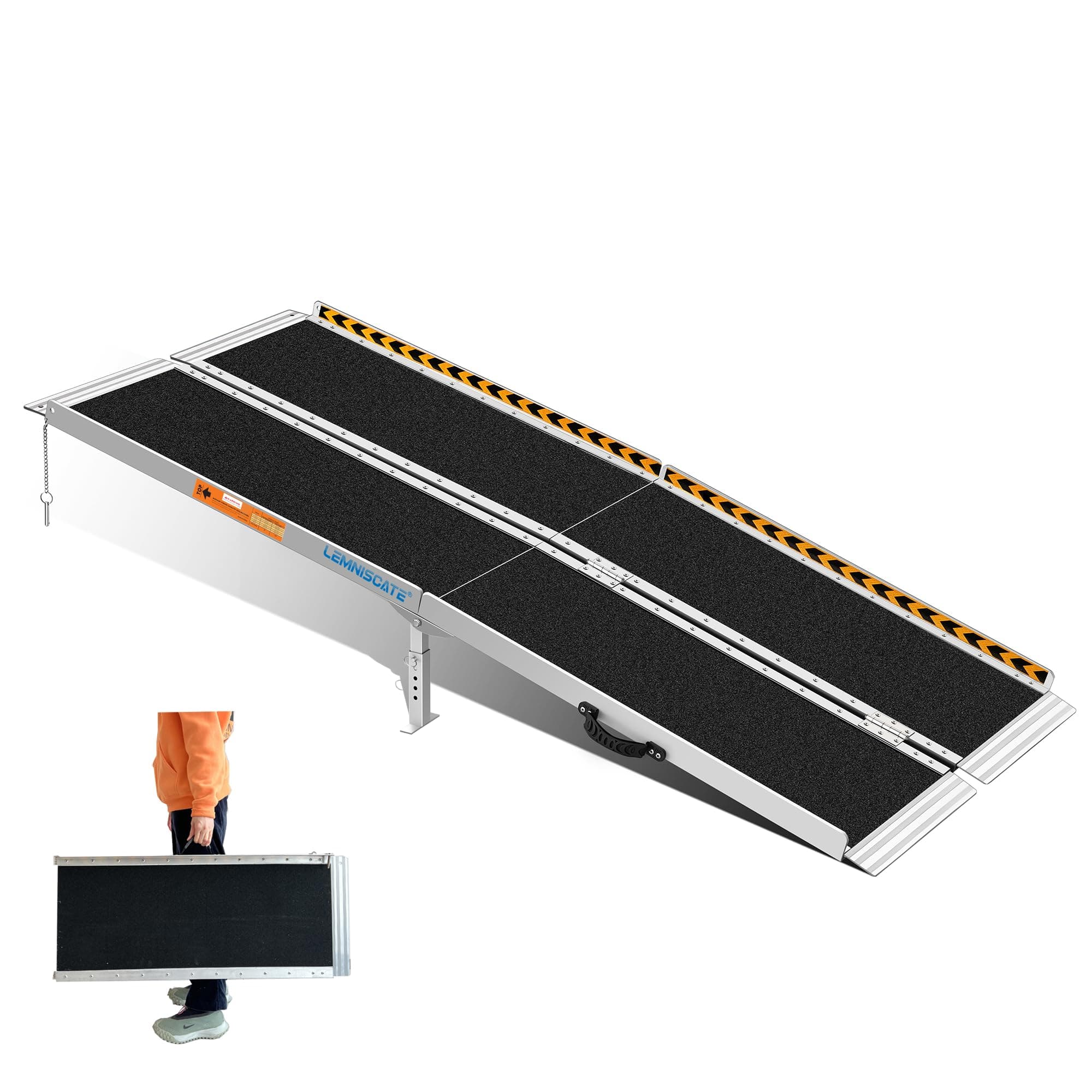 LEMNISCATE Wheelchair Ramp 6FT,72" Lx31 W,Non-Slip Portable Ramps for Wheelchair for Home Steps,Foldable Aluminum Handicap Ramps for Homes,Entry,Shed,Steps,Stairs,Handicaps,Doorways,Curbs,Walkers