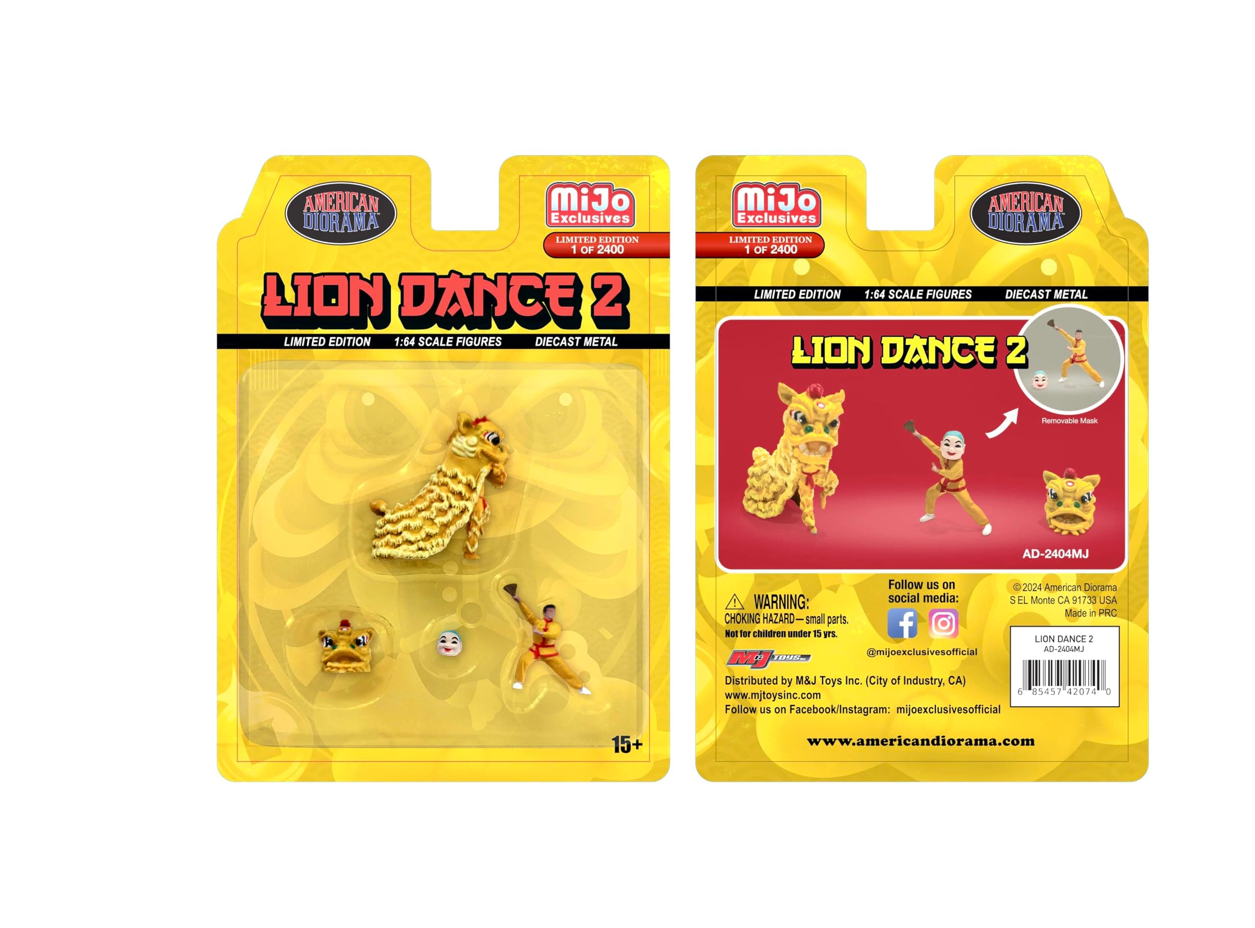 American Diorama 1:64 Figure Set Lion Dance 2 (Set 2) CNY Lion Dance Metal Figure Set…