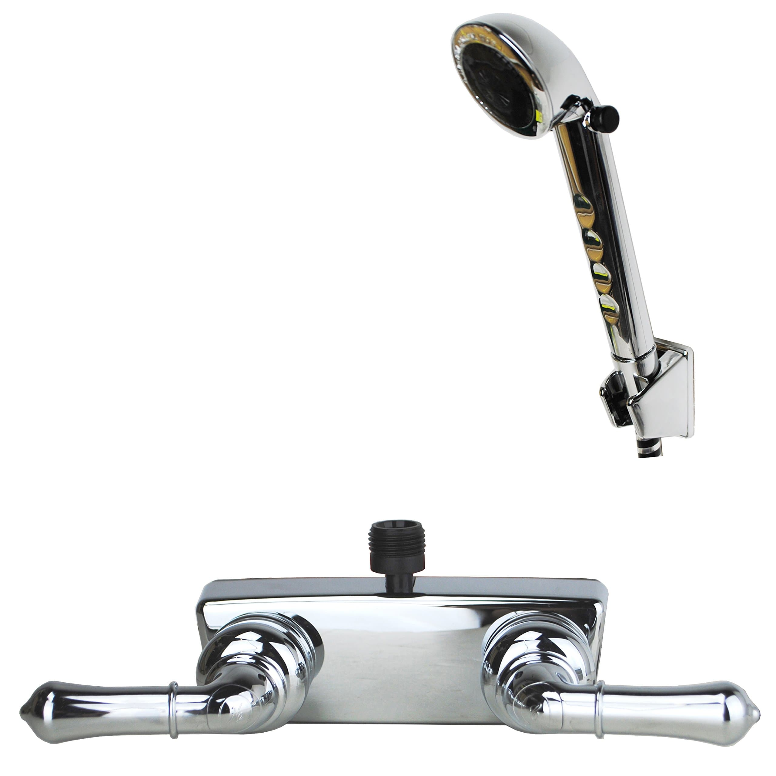 Laguna Brass 3220CP/4120CP RV/Motorhome Two Handle Non-Metallic Shower Diverter Valve with Matching Hand Shower Set