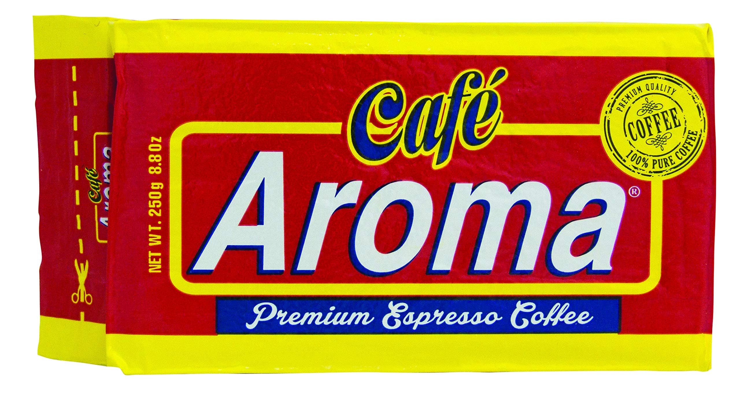 Café Aroma Dark Roast Espresso Ground Coffee, Bulk Coffee, Authentic Cuban Style Coffee, Vacuum Sealed Coffee, 8.8 oz (12-Pack)