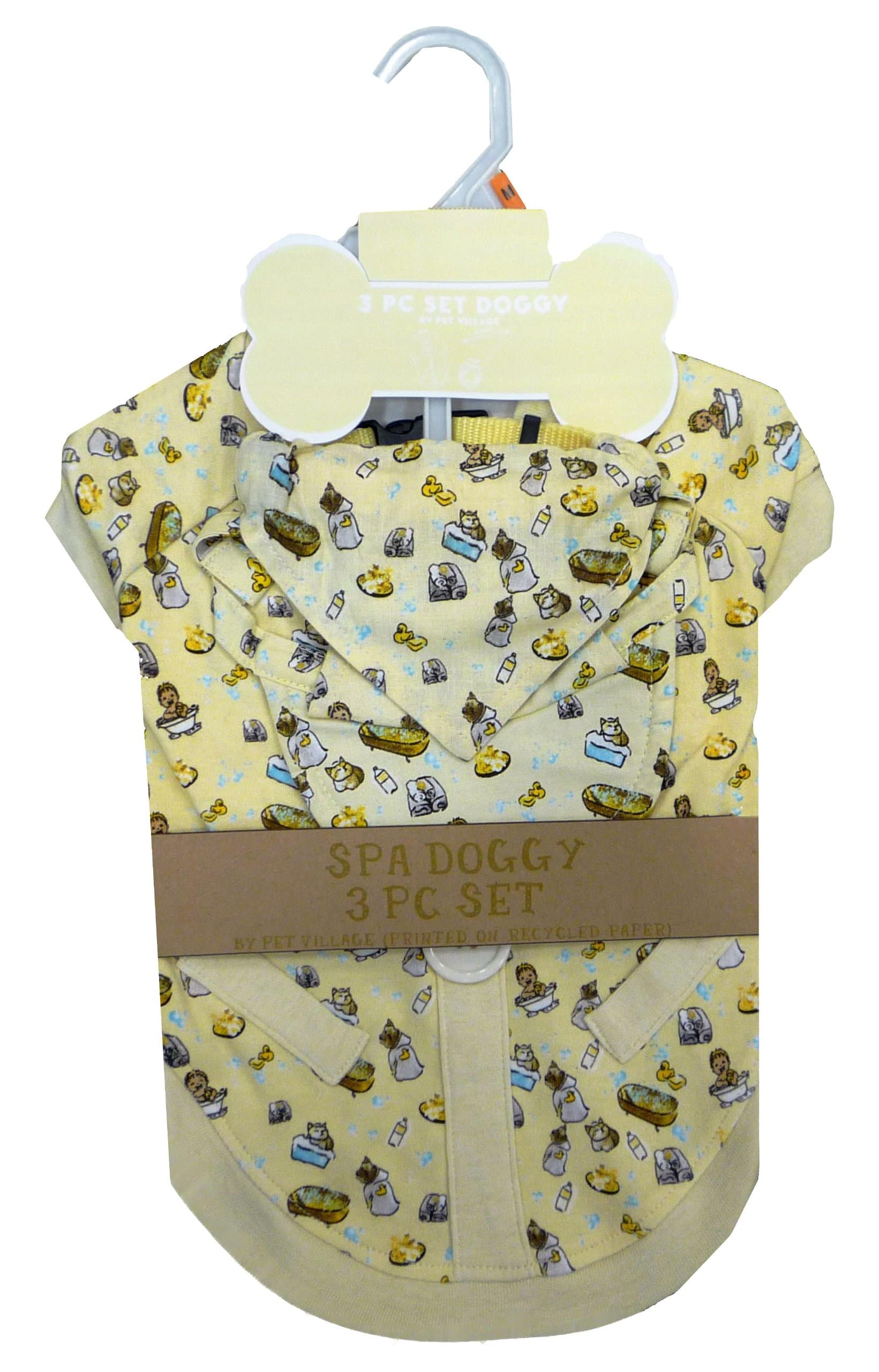 Spa Doggy Outfit 3-Piece Dog Clothing Hanging Set, Medium
