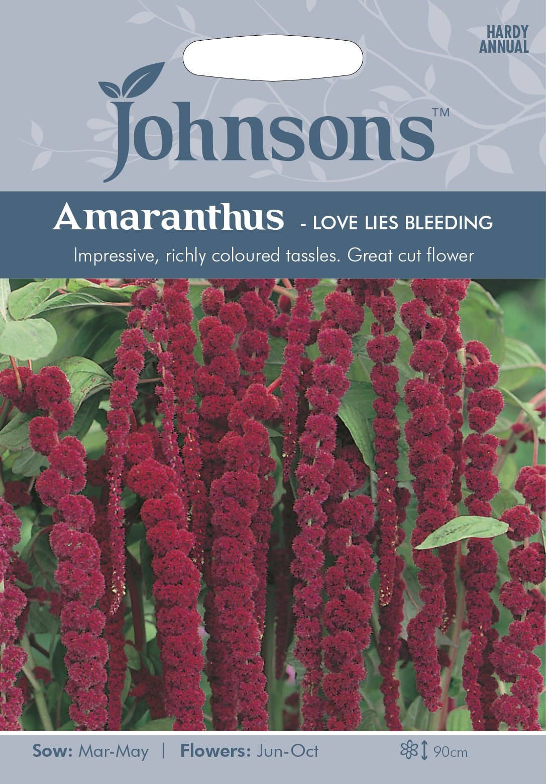 Johnson's 11204 Flower Seeds, Amaranthus - Love Lies Bleeding, Red