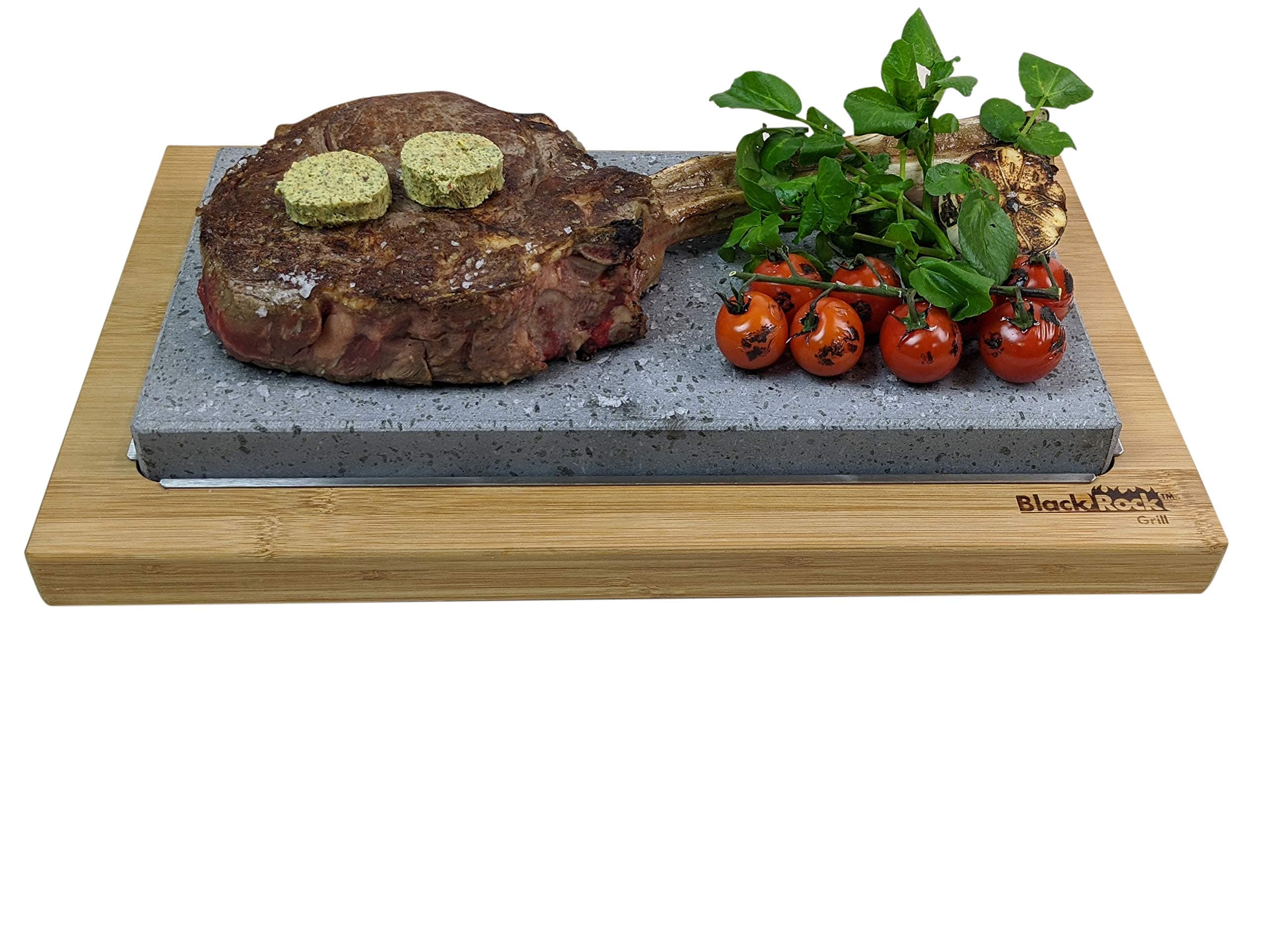 Black Rock Grill Large Sharing Steak on a Lava Stone Grill Gift Set…
