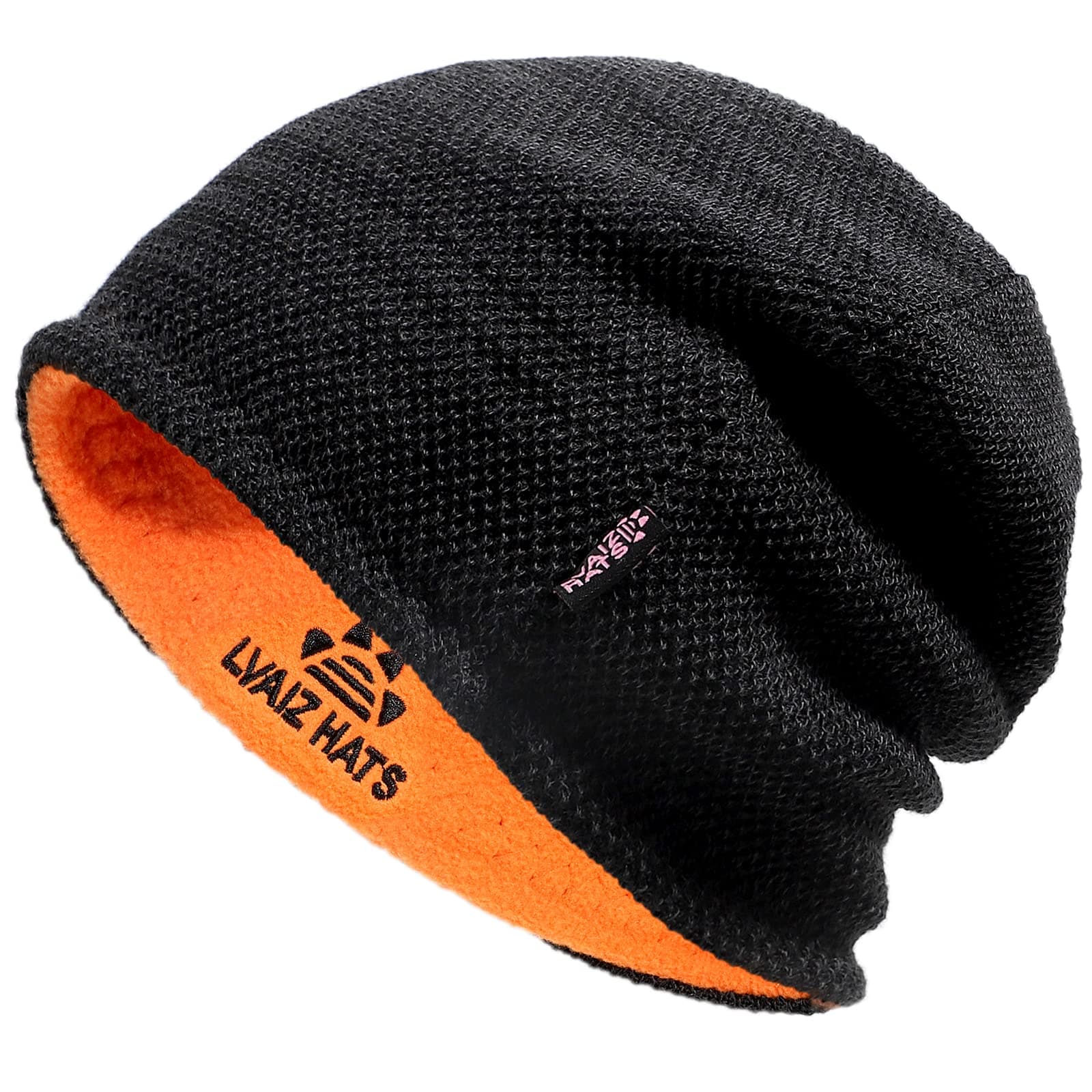 Mens Winter Beanie Hat Warm Fleece Lined Skull Cap for Men Reversible Women Windproof Watch Hat Knit Warm Unisex Beanie
