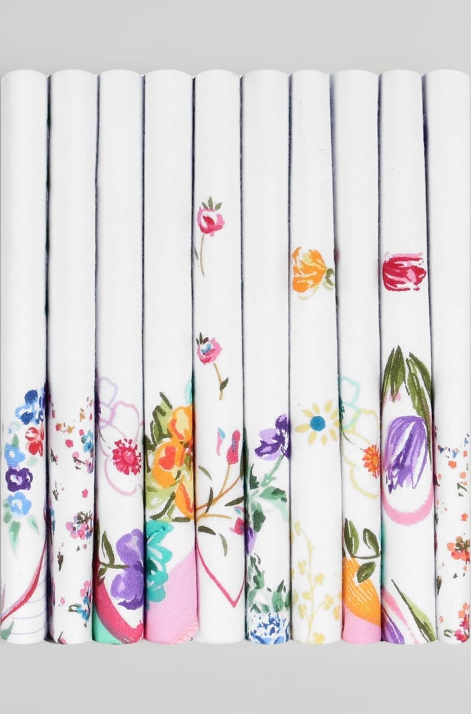 Women'S Floral 100% Pure Cotton Handkerchief | Hanky For Women | Pack Of 10