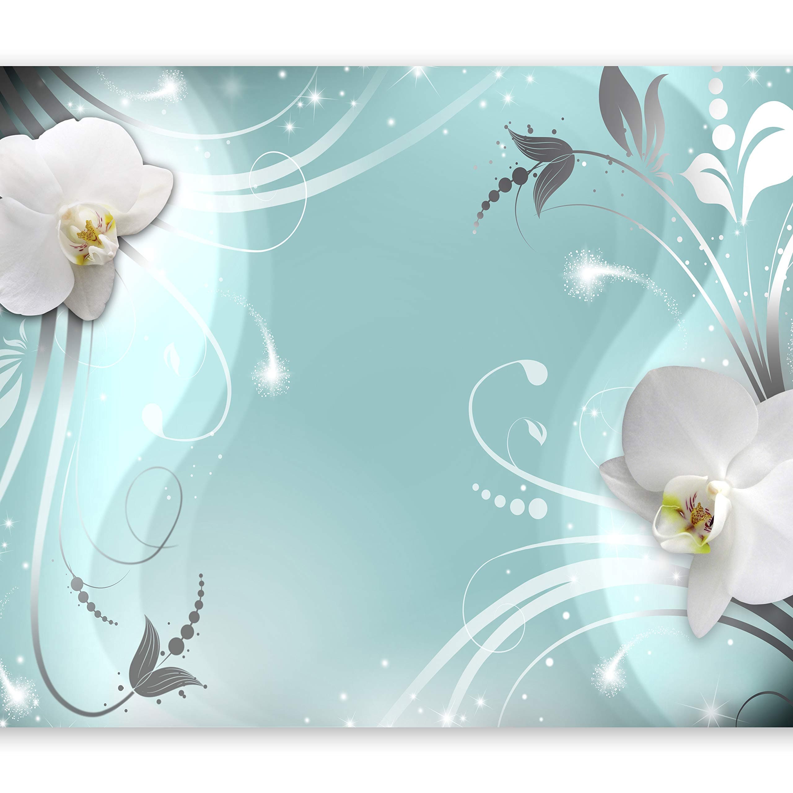 Wallpaper - Wall Mural 400x280 cm Non-Woven Premium Art Print Fleece Wall Mural Decoration Poster Picture Design Modern Flower Floral Nature Flowers Orchid b-A-0149-a-c