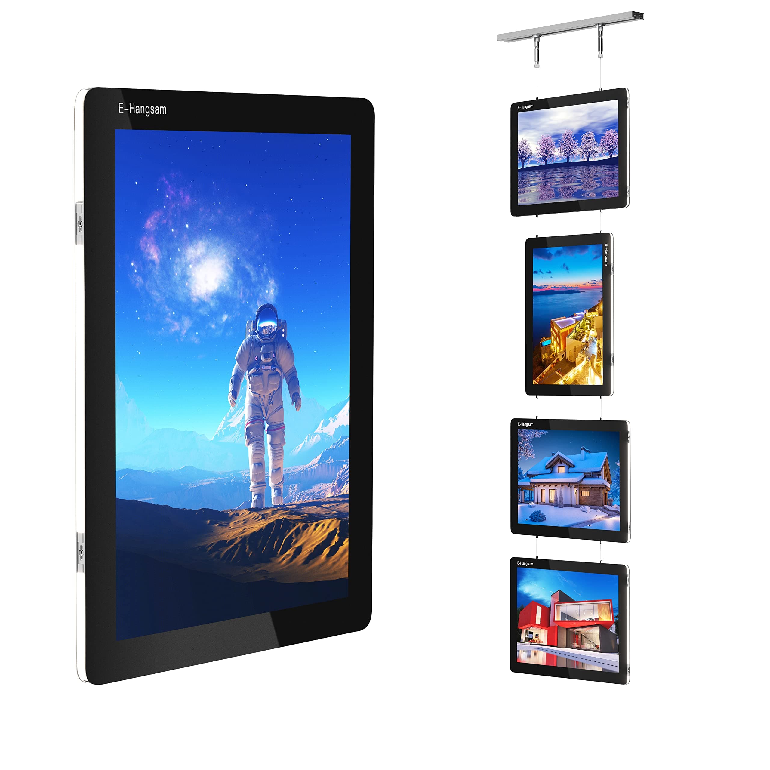 E-Hangsam A4 Double-Sided Real Estate Window Display with LED Advertising Display - Versatile Light Box Sign Holder for Office, Store Promotions - Real Estate Backlit Signs(4pcs/set)