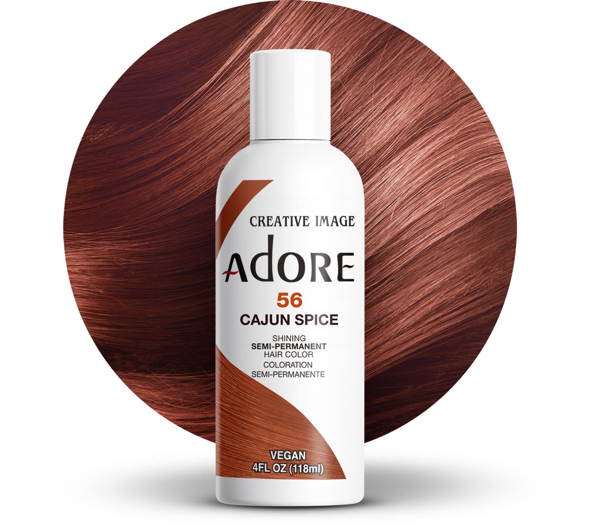 Semi Permanent Hair Color (056 Cajun Spice) | Vegan & Cruelty-Free Brown Hair Dye | No Ammonia, No Peroxide, No Alcohol | 4 Fl Oz